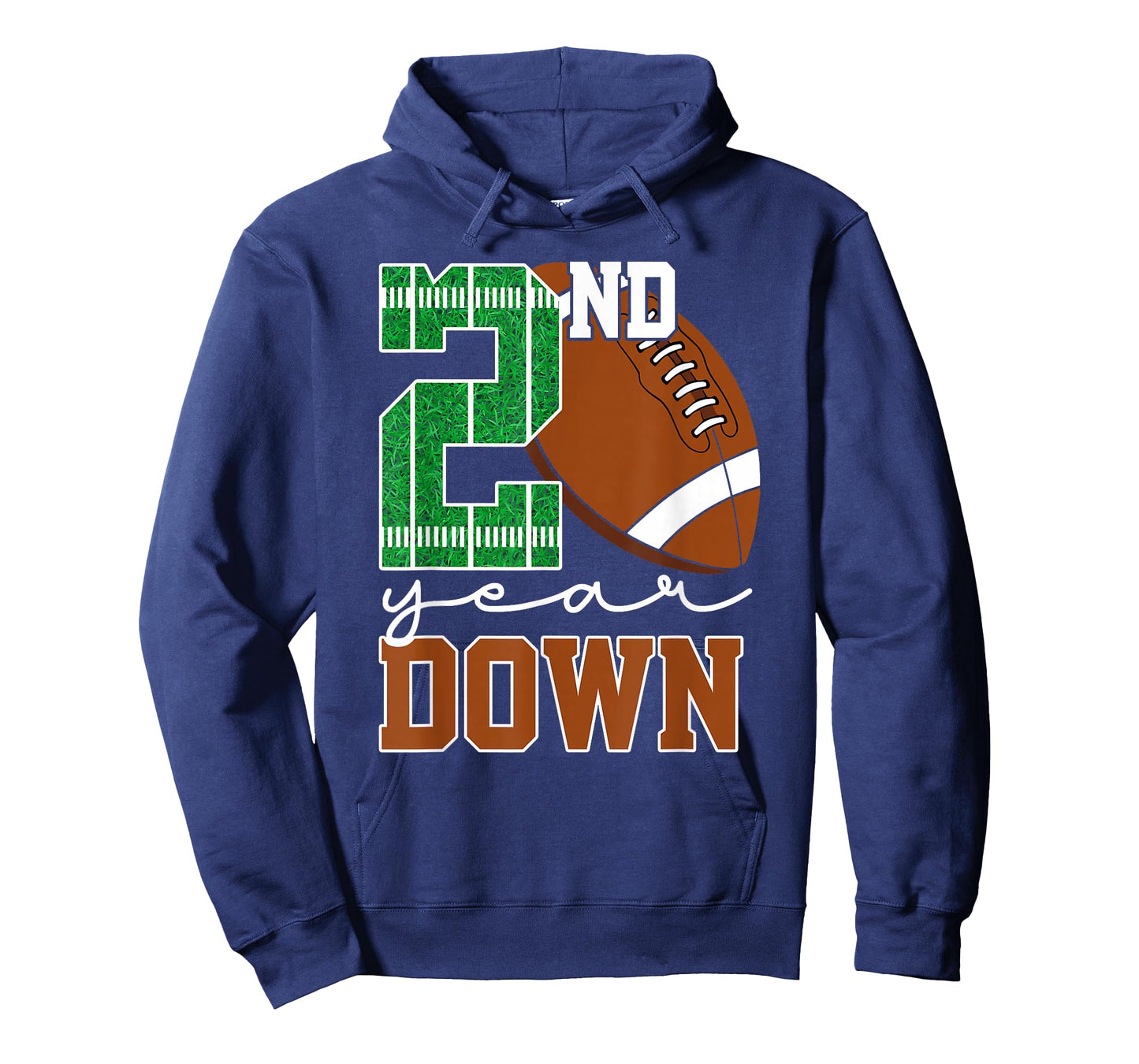Kids 2nd Year Down Football Birthday Boy Party 2 Year Old T-Shirt