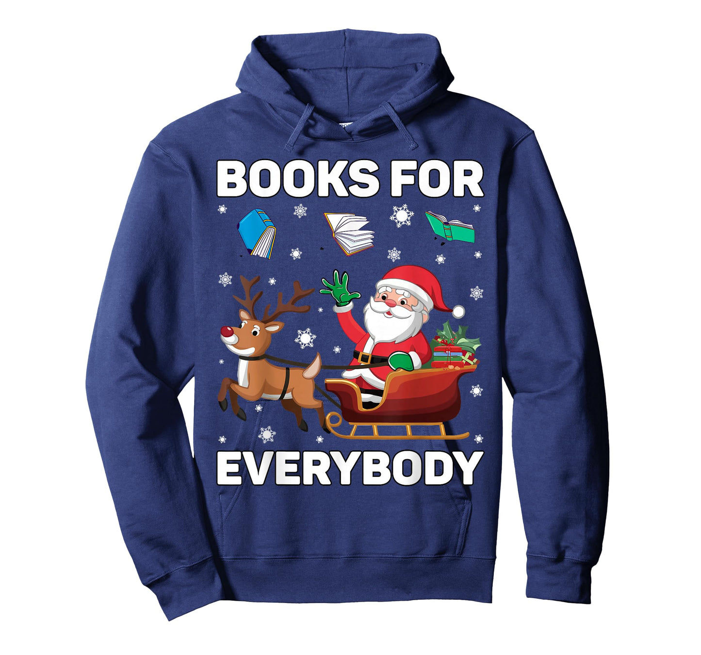 Books for Everybody Christmas Book Funny Xmas Women Santa T-Shirt