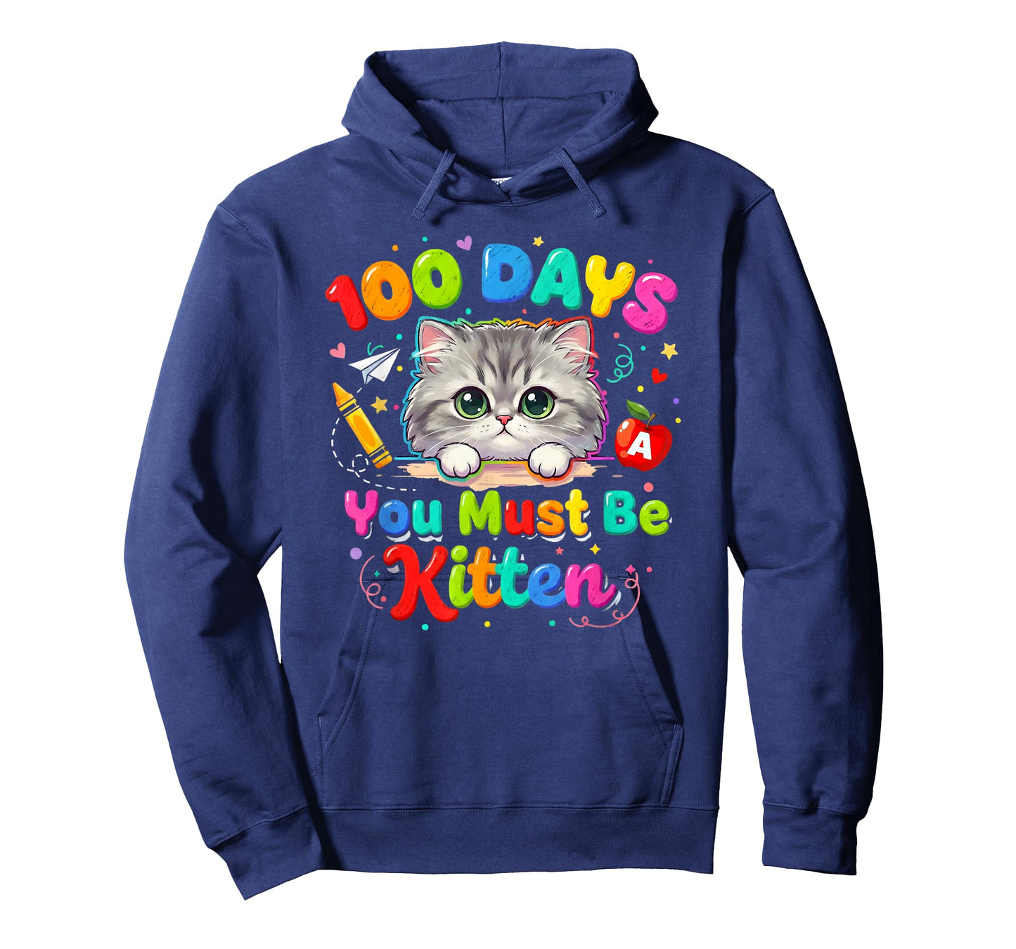 100 Days of School Kids Girls Cat Kitten Funny 100th Day T-Shirt