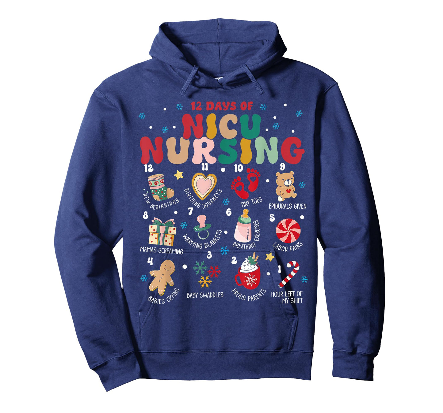 Cute 12 Days of Nicu Unit Nursing Funny Nicu Nurse Christmas T-Shirt