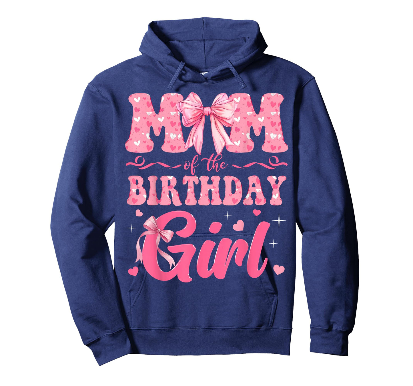 Mom of The Birthday Girl Family Pink Coquette Bow T-Shirt