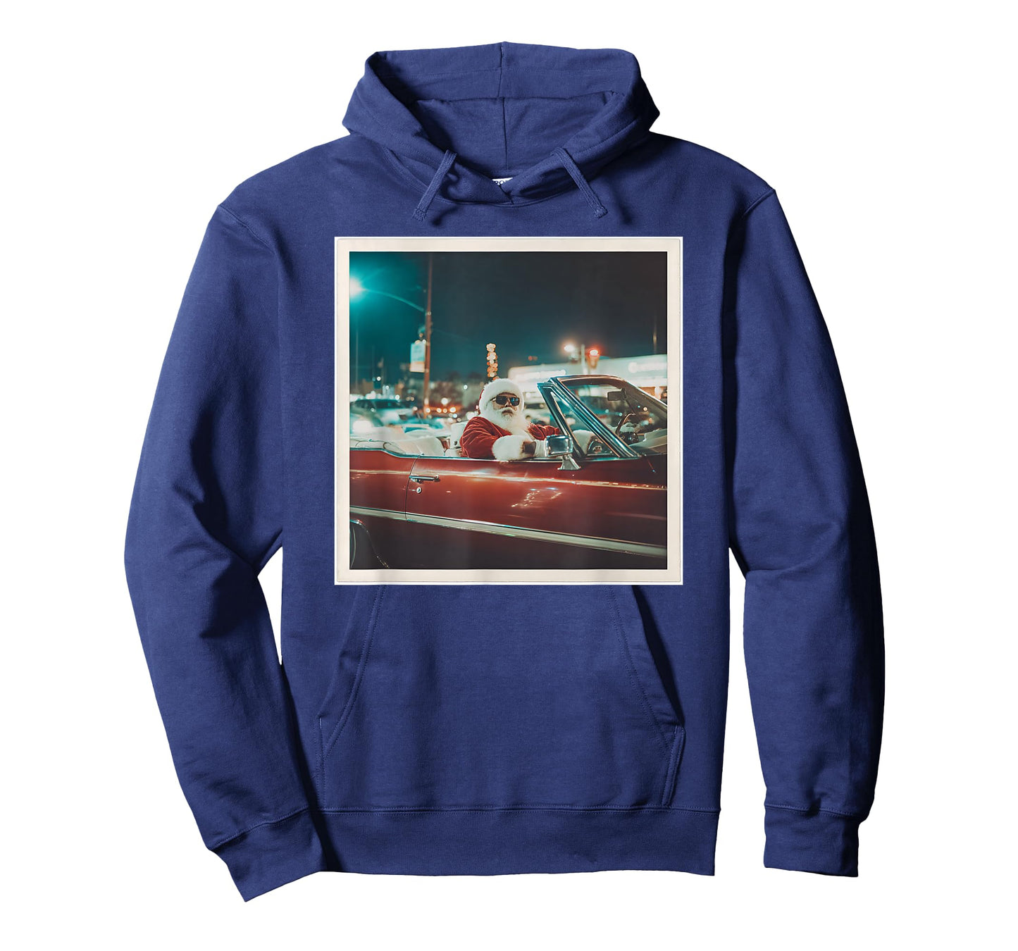 Santa Driving Convertible Car Cool Christmas T-Shirt