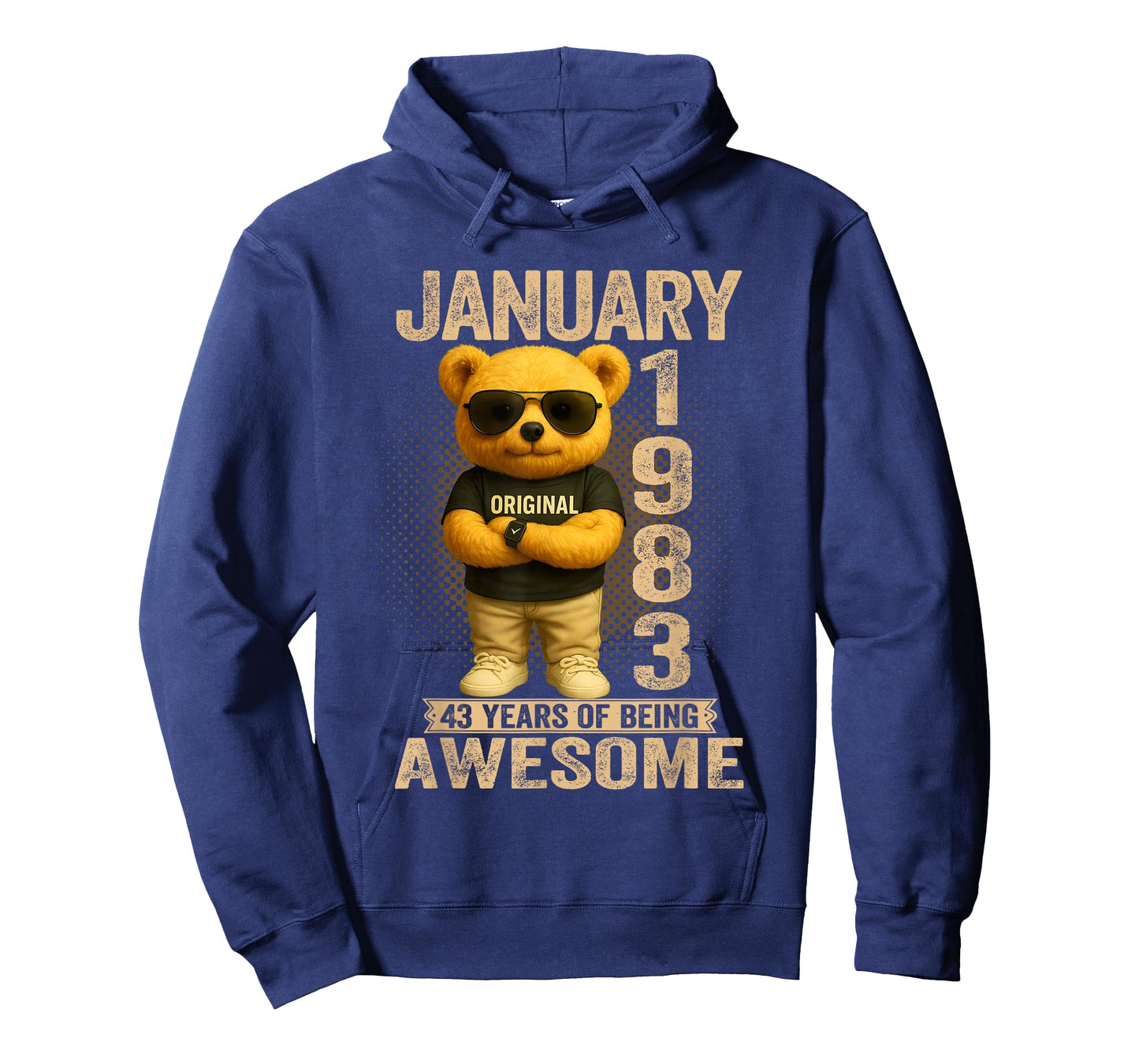 43 Year Old January 1983 Teddy Bear 43rd Birthday Men Women T-Shirt