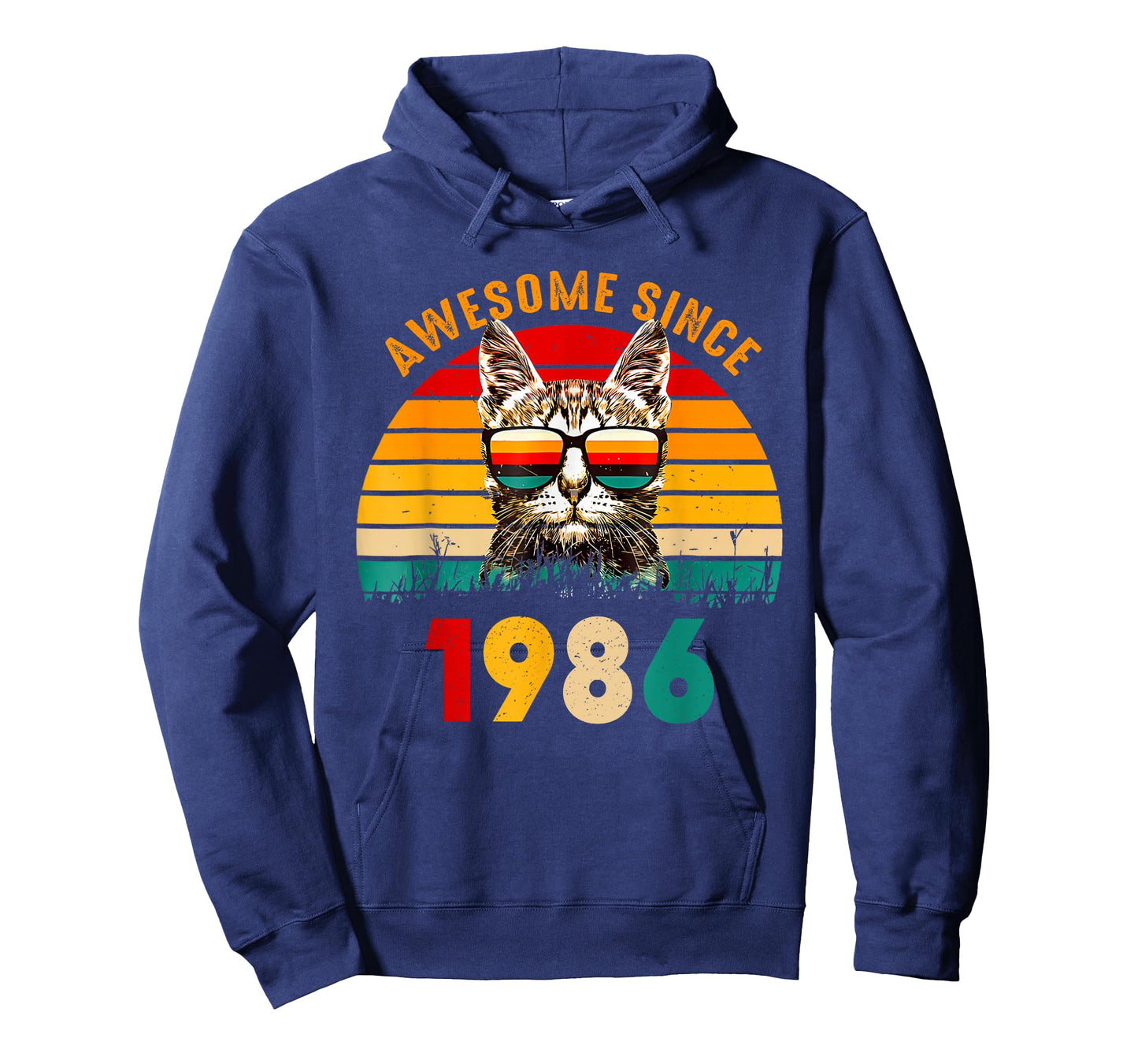 Awesome Since 1986, 1986 Retro Cool Cat, 40th Birthday T-Shirt