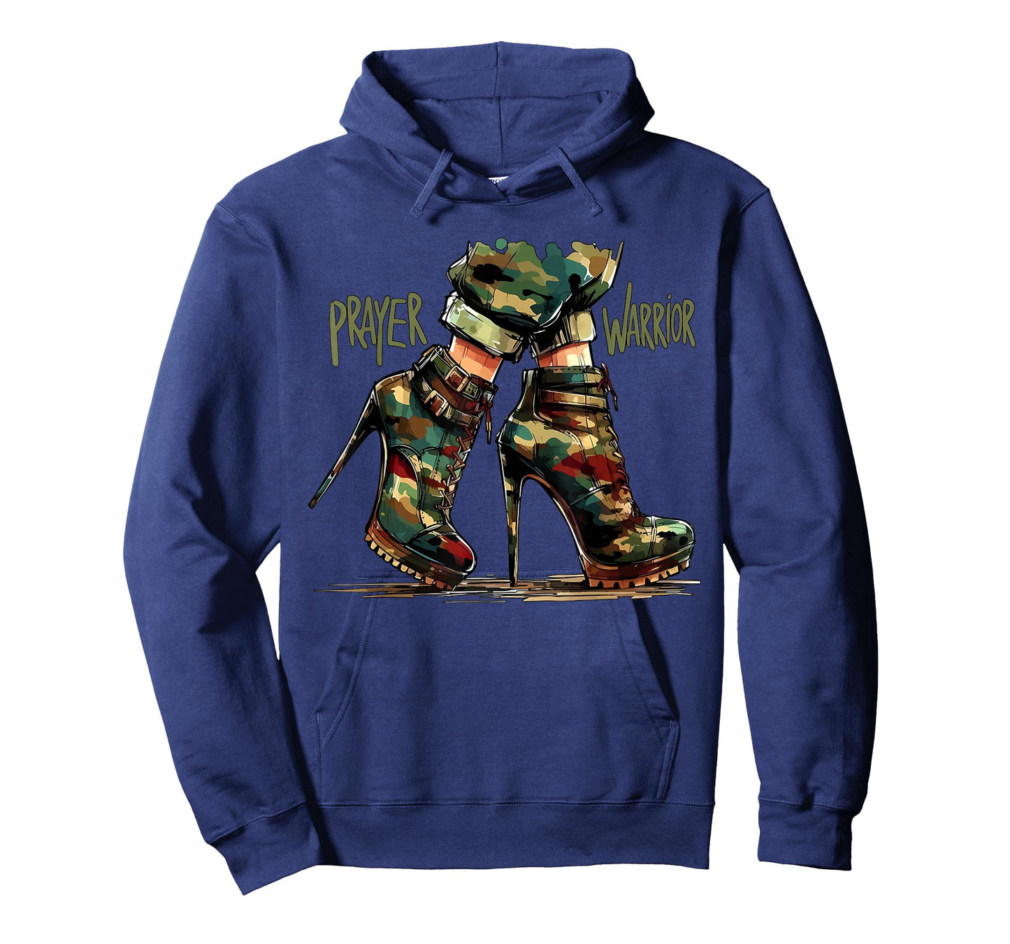 Camo Heels Prayer Warrior God Jesus Christian Girl Women T-Shirt