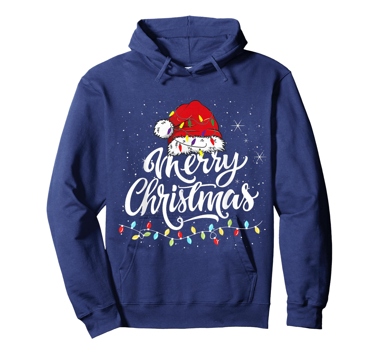Merry Christmas Lights Santa Hat Xmas Family Matching Pajama T-Shirt