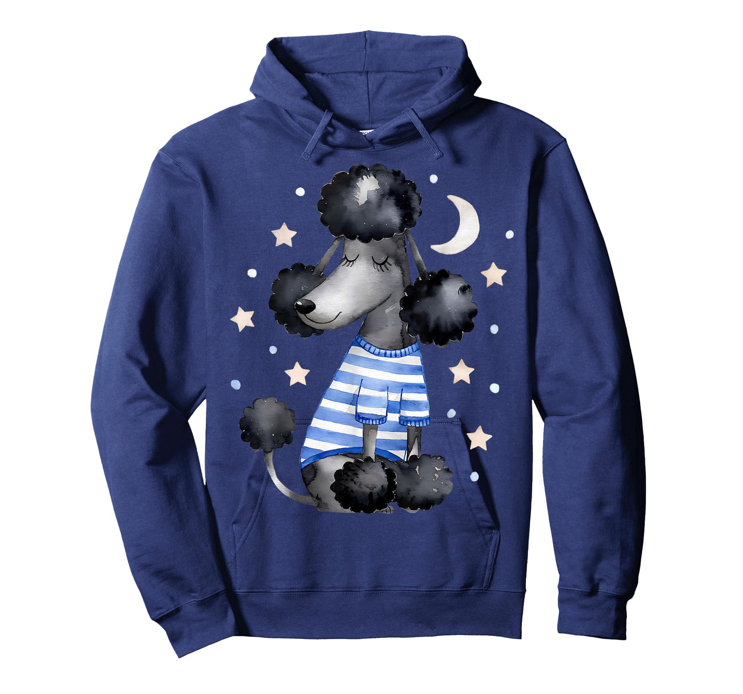 Sleepy Black Poodle Stars and Moon Dog Lover Sleeping Pajama T-Shirt