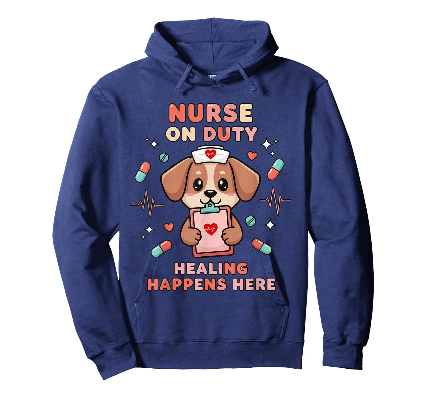 Nurse On Duty Funny Dog Lover RN Pet Nurse Humor Medical T-Shirt
