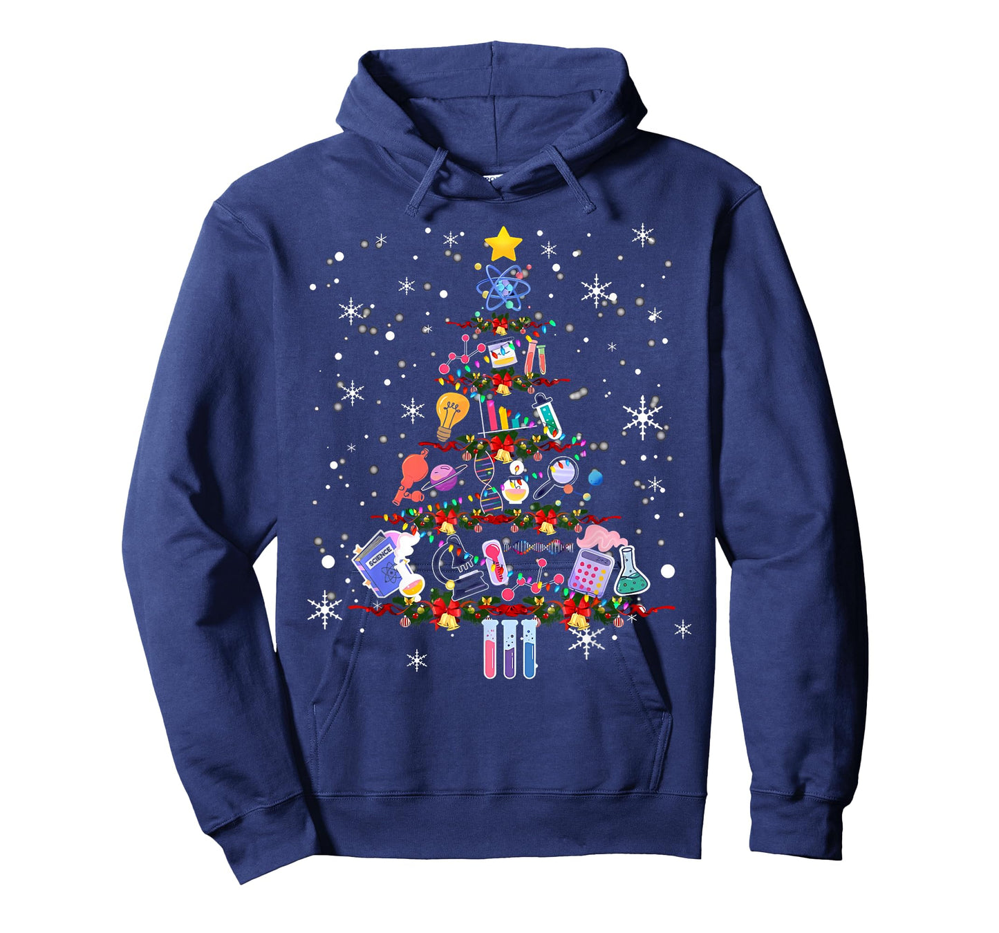 Science Christmas Lights Scientist Chemistry Lab Tech Xmas T-Shirt