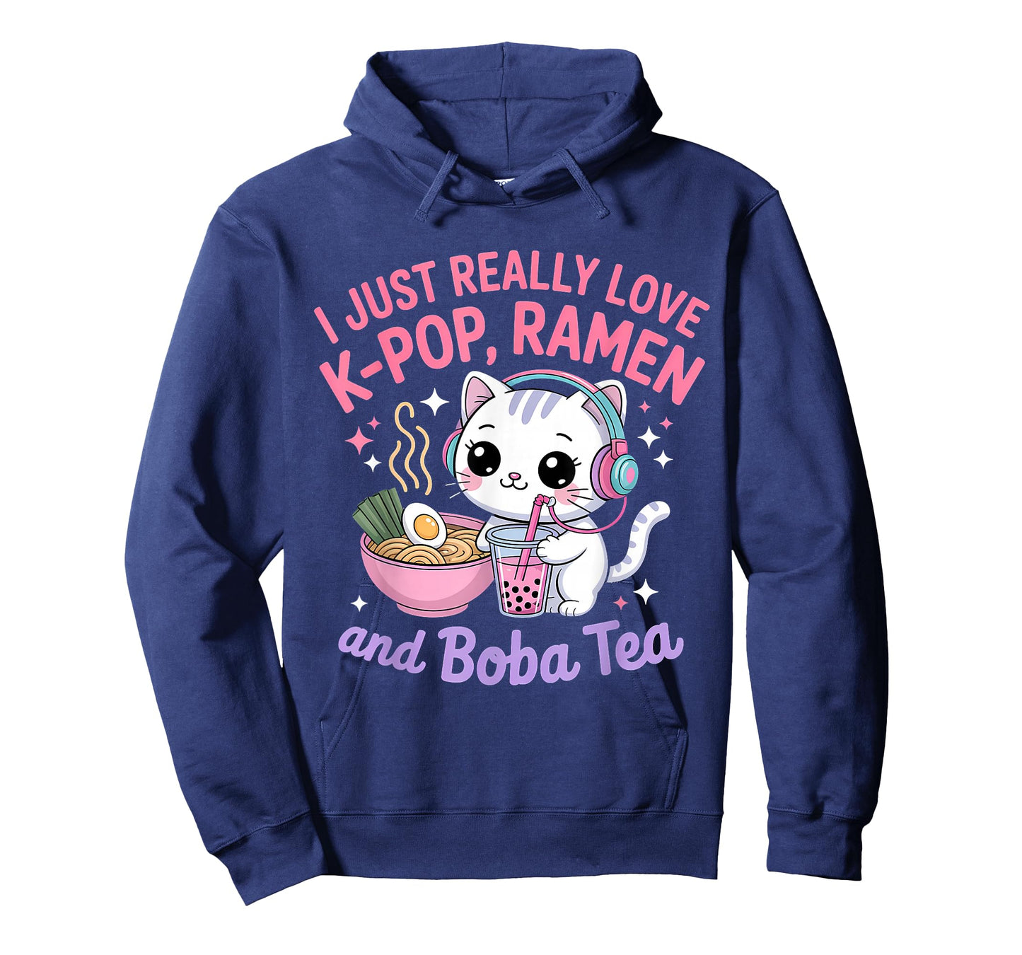 I Just Really Love K-Pop Ramen and Boba Tea Cat T-Shirt