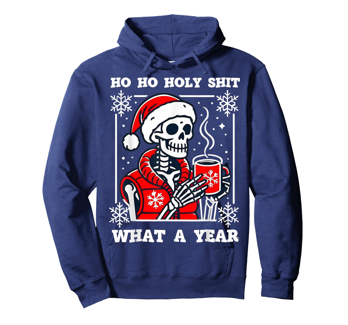 Funny Ho Ho What A Year Skeleton Santa Christmas 2025 T-Shirt