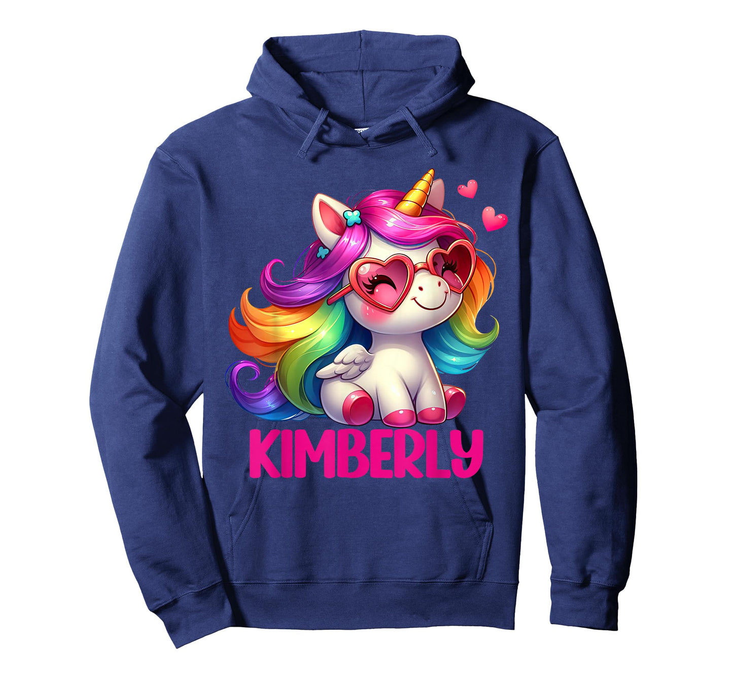 Kimberly Personalized Name Colorful Unicorn Women Girls T-Shirt