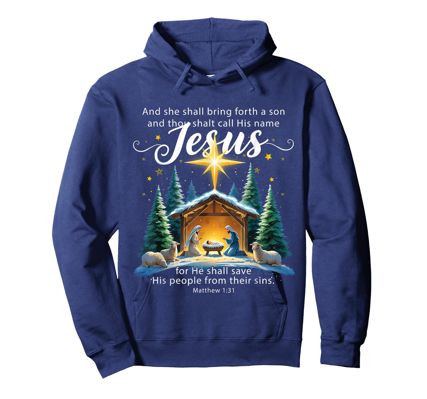 and Thou Shalt Call His Name Jesus Nativity Christmas T-Shirt