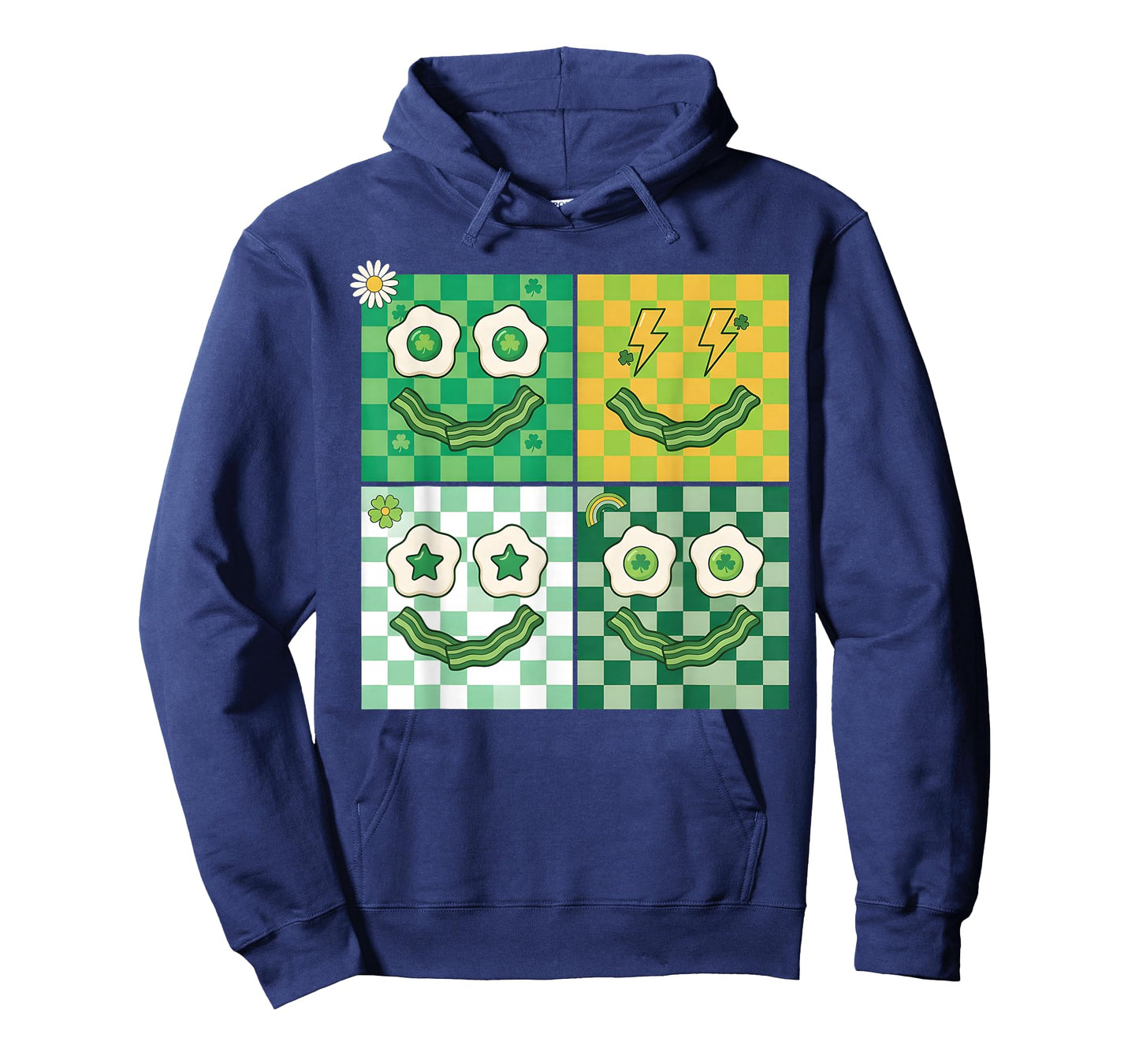 Retro Green Face Eggs and Bacon Ham Breakfast St Patricks T-Shirt
