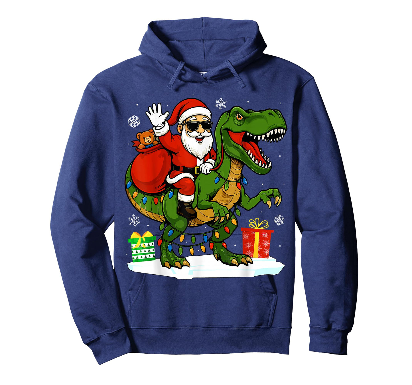 Funny Santa Riding Dinosaur T rex Christmas Santa Dinosaur T-Shirt