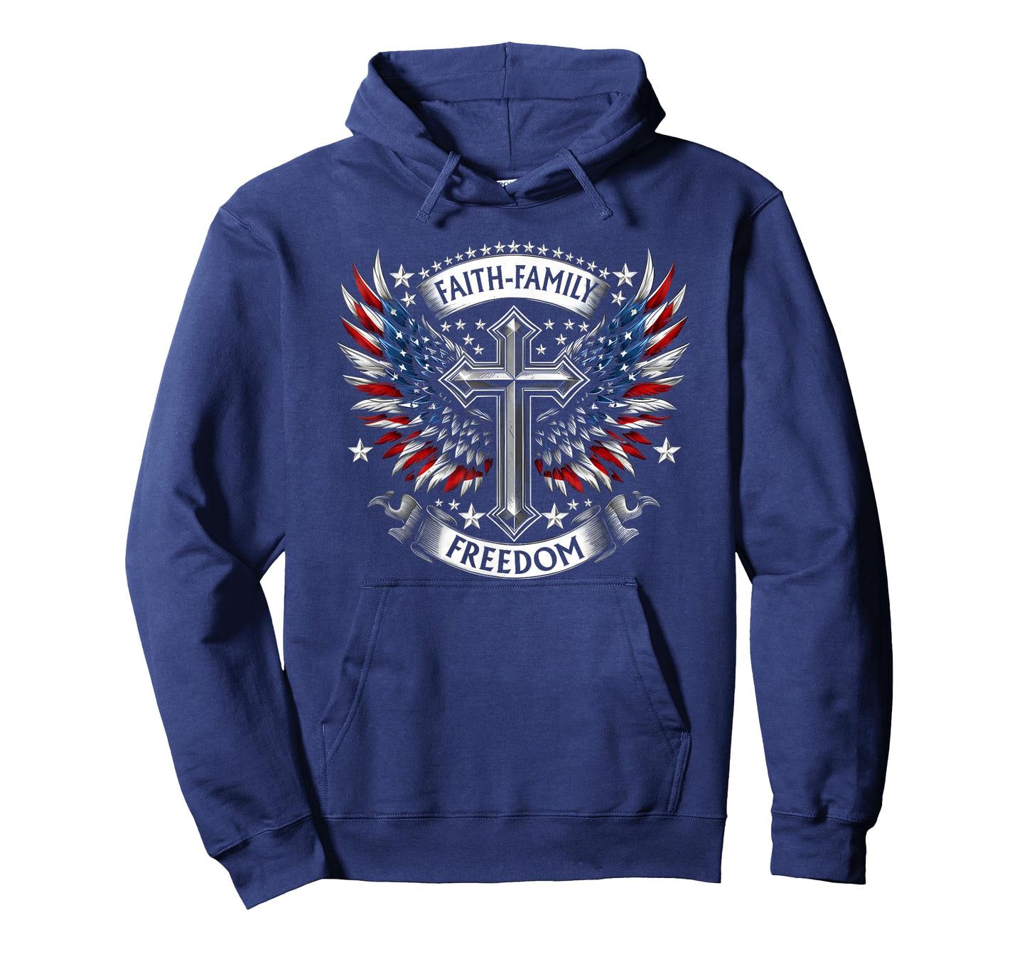 Vintage USA Flag Faith Family Freedom Patriotic Christian T-Shirt