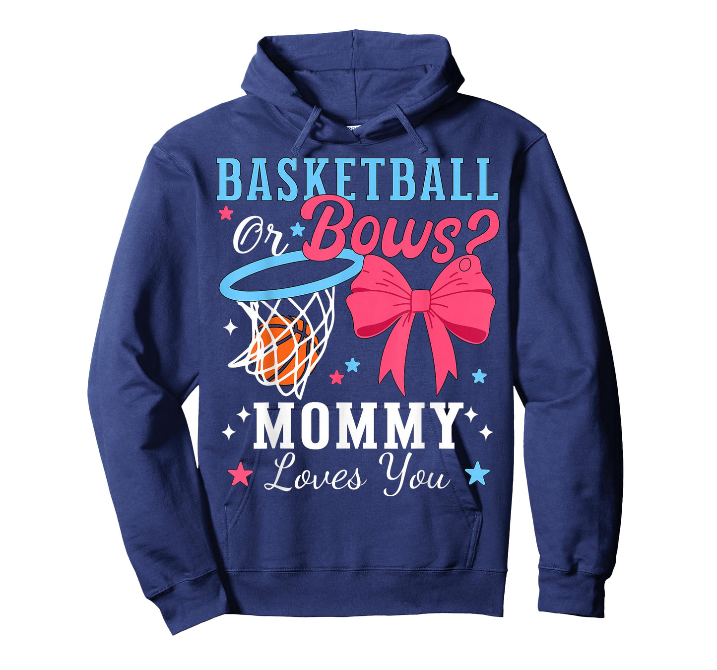 Basketball Or Bows Mommy Loves You Gender Reveal Party T-Shirt