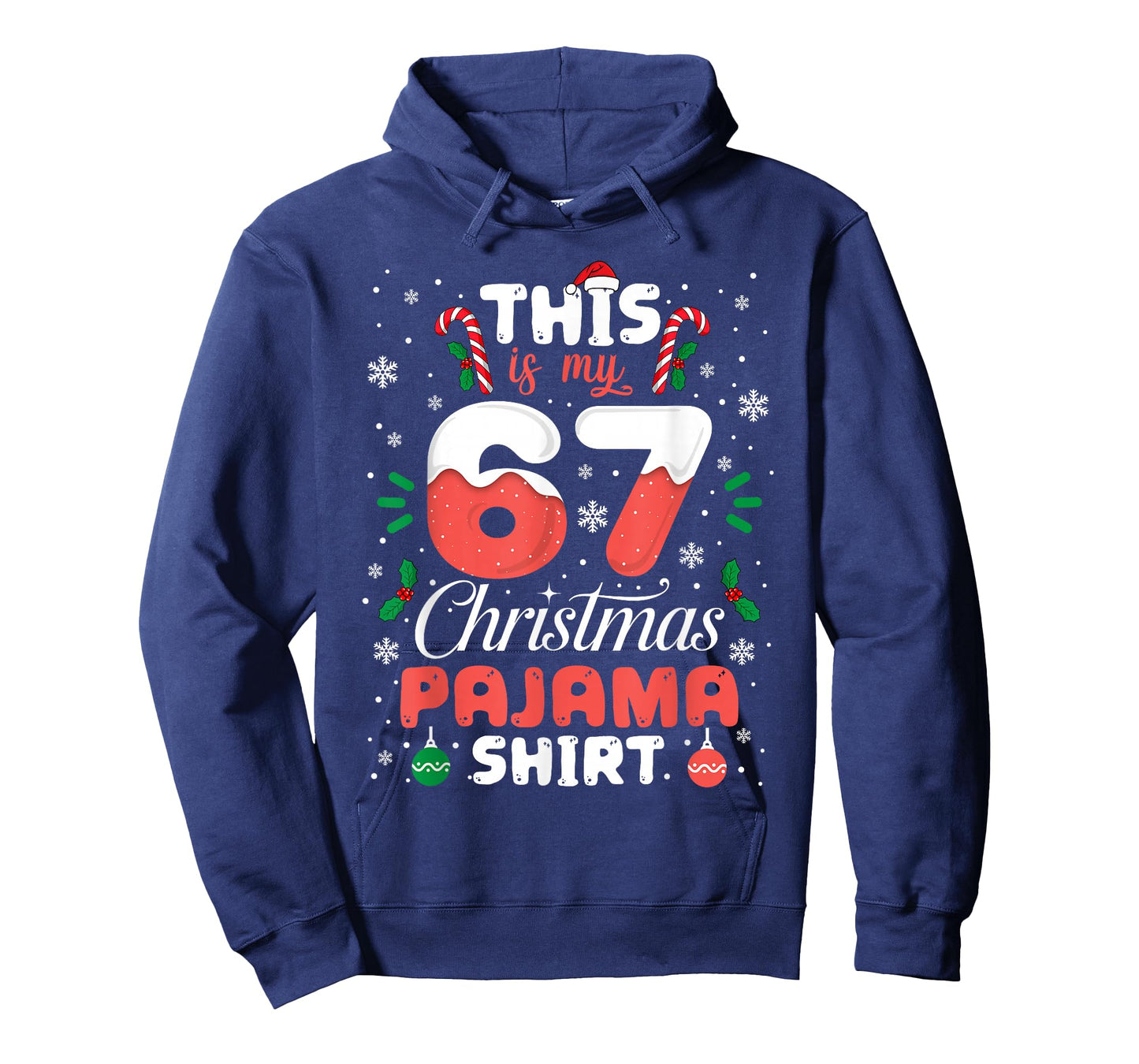 Funny 67 Christmas Pajamas Shirt Six Seven Meme Brainrot T-Shirt