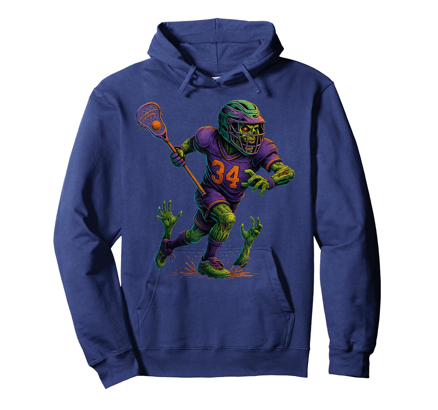 Zombie Halloween Lacrosse Player Design T-Shirt