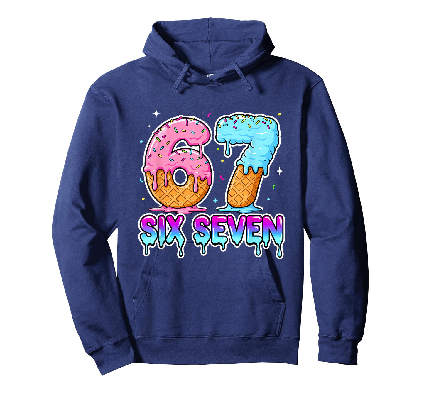 Six Seven Ice Cream Drip Cool Meme 67 Funny Gen Alpha T-Shirt
