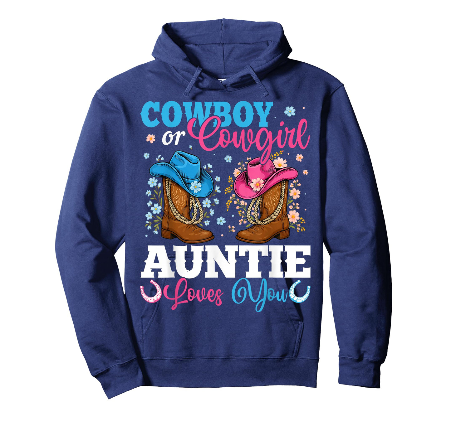 Cowboy Or Cowgirl Auntie Loves You Gender Reveal Party T-Shirt