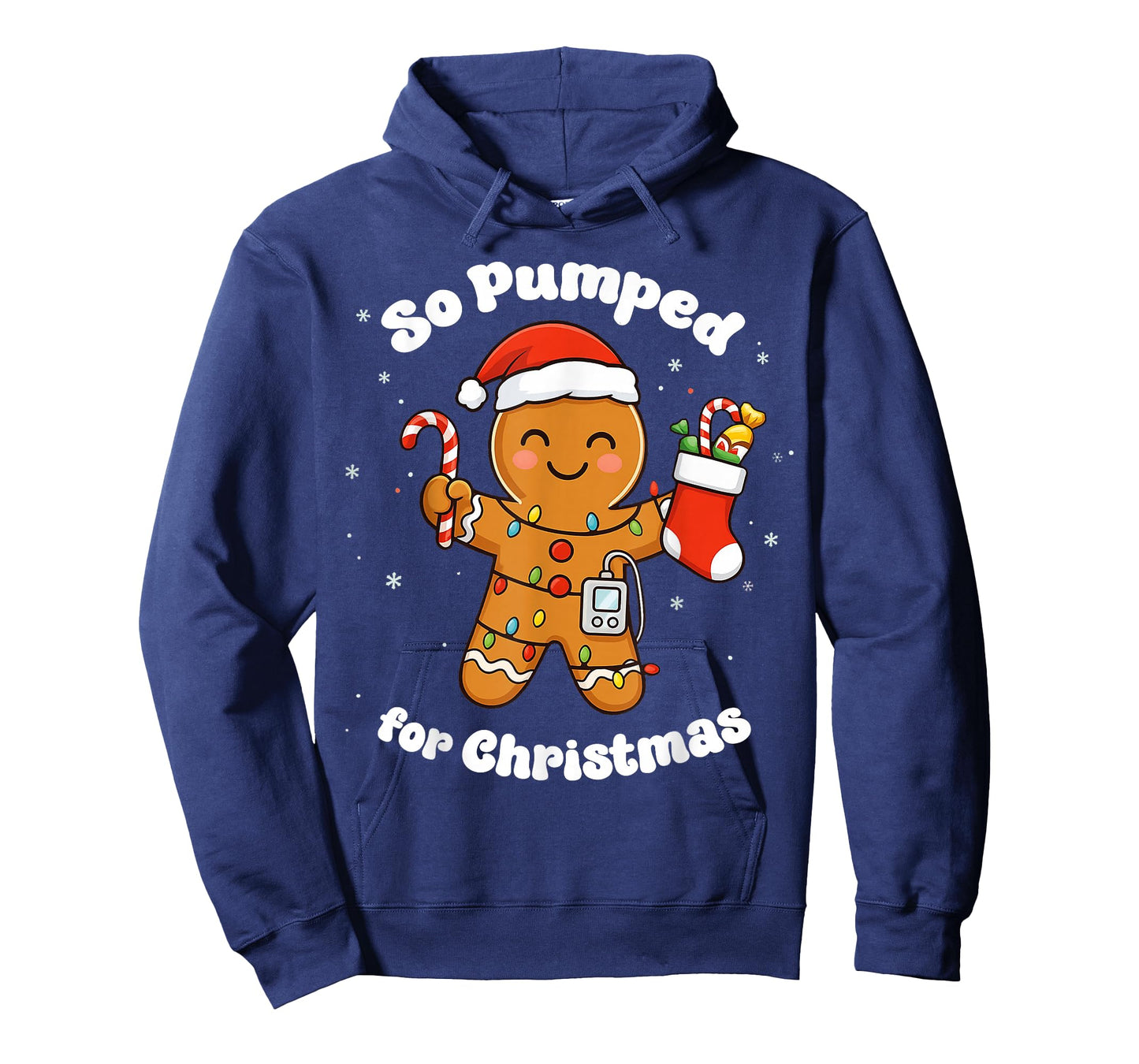 So Pumped for Christmas T1D Funny Gingerbread Diabetic T-Shirt