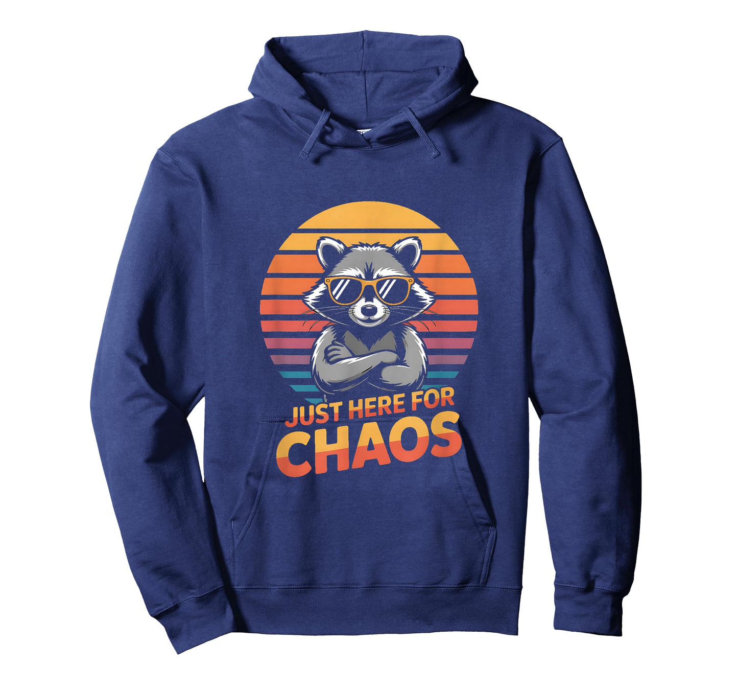 Just Here for Chaos Funny Retro Raccoon Graphic T-Shirt