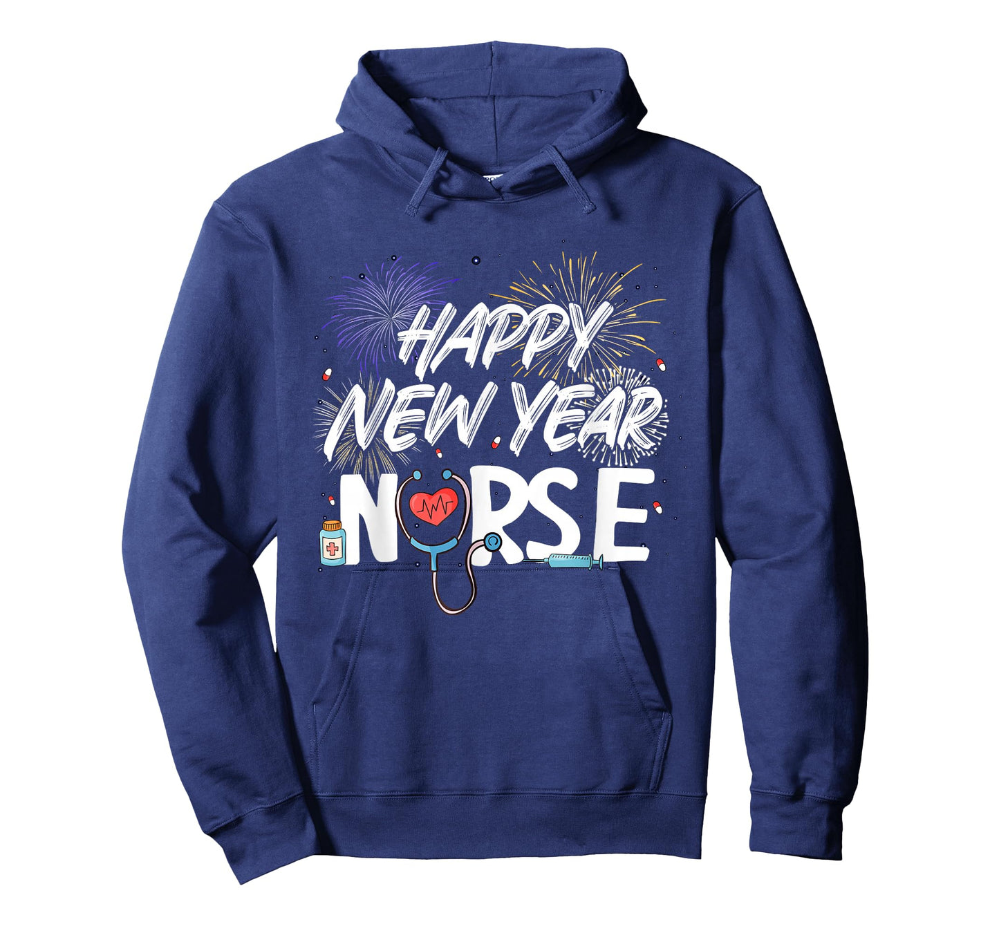 Happy New Year Nurse Stethoscope Fireworks Nursing Scrub T-Shirt