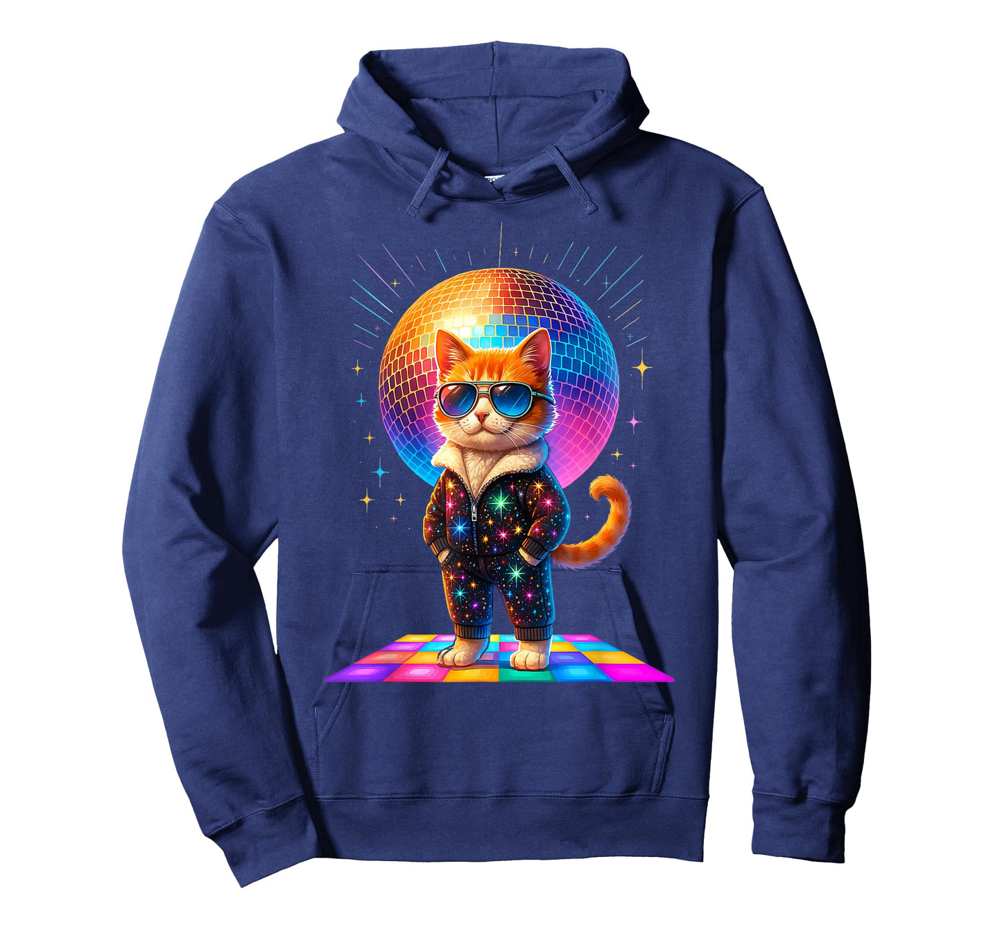 Dancing Cat Disco Ball Kitten Kitty Lover Funny Party Animal T-Shirt