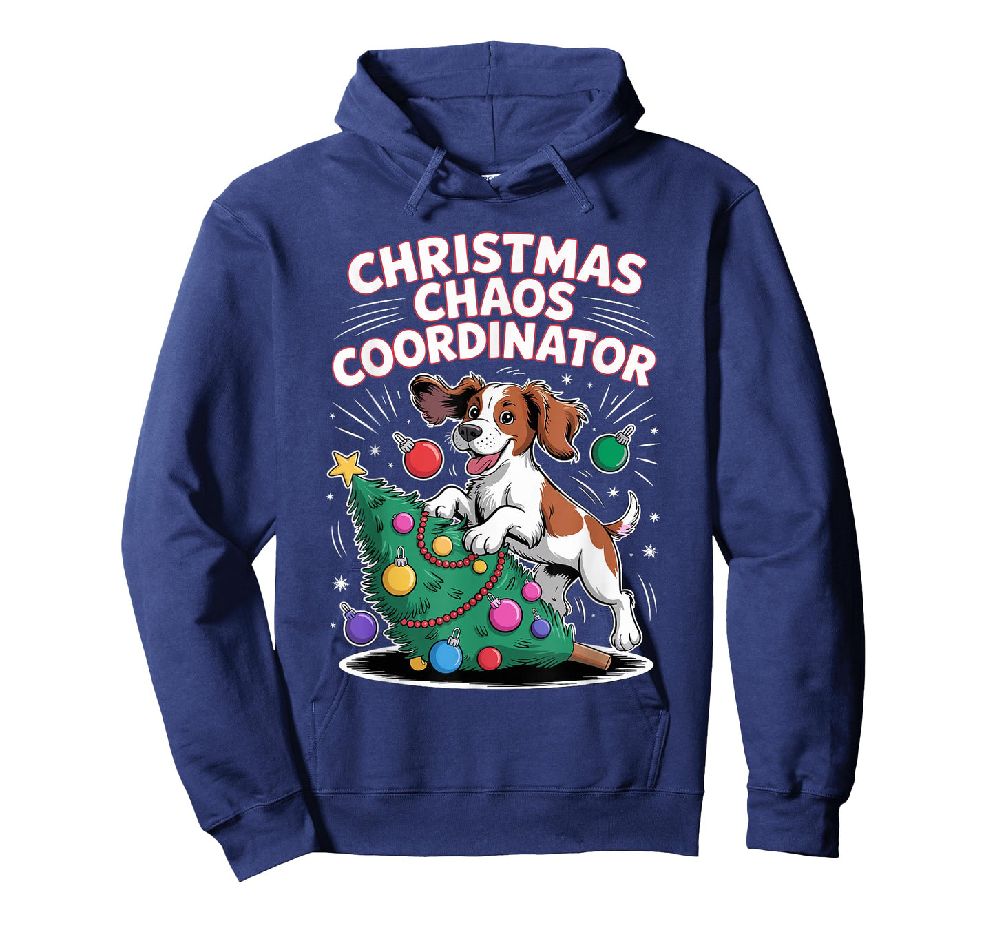 Christmas Chaos Coordinator Xmas Dog Puppy Funny Brittany T-Shirt