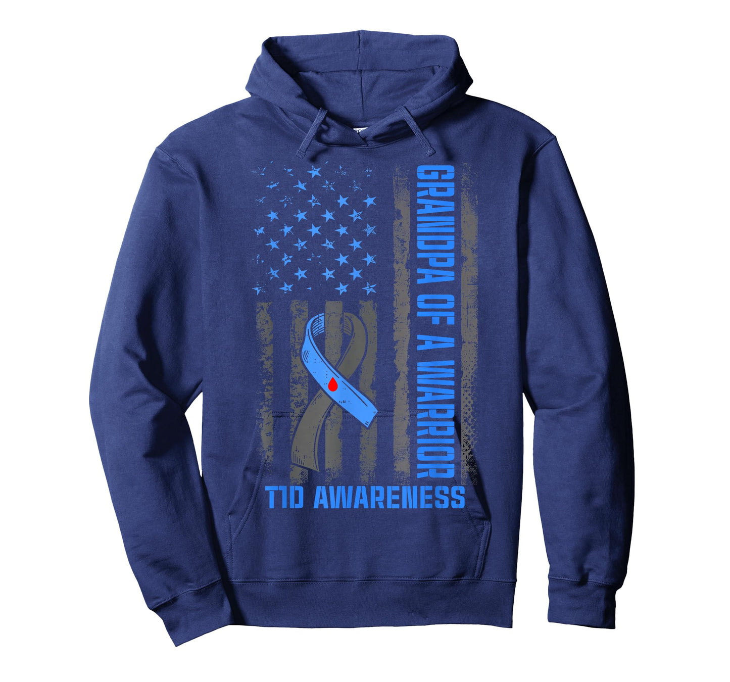 Type 1 Diabetes Awareness T1D Grandpa of Warrior Diabetic T-Shirt