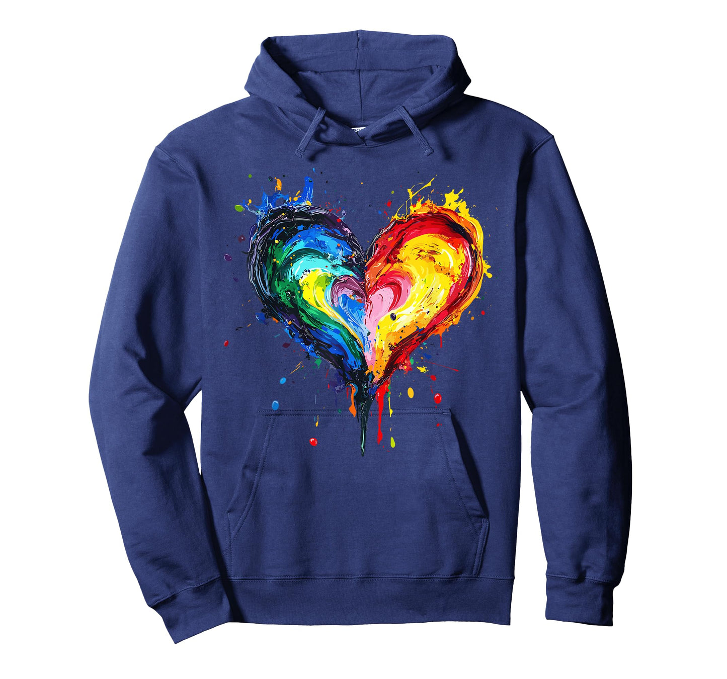 Colorful Rainbow Heart Paint Splash Abstract Love T-Shirt
