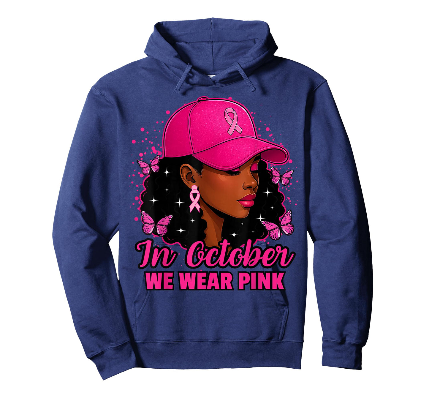 African American Women in October We Wear Pink Breast Cancer T-Shirt
