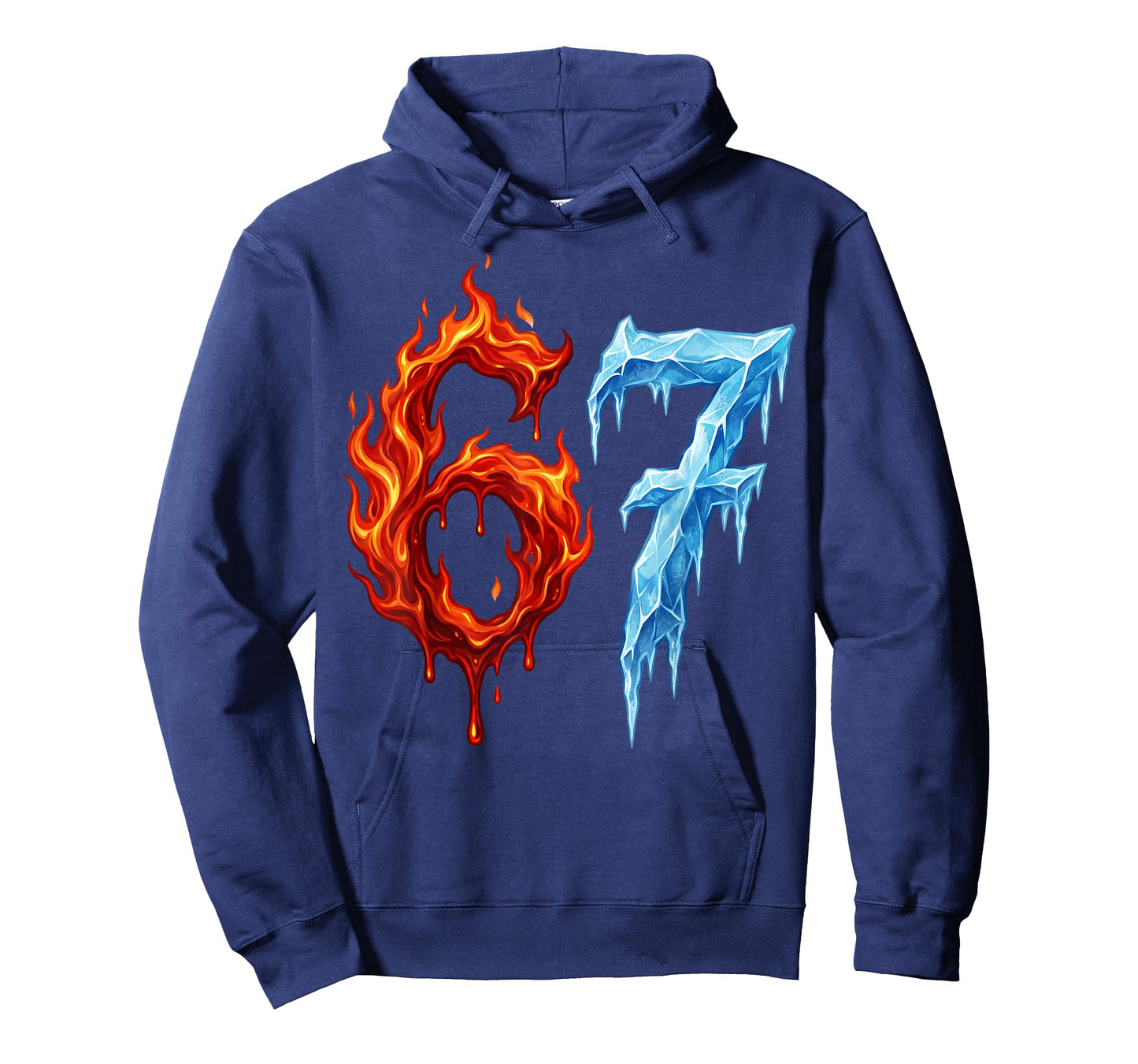 67 Six Seven 6-7 Flaming Ice Funny Teen Kids Meme T-Shirt