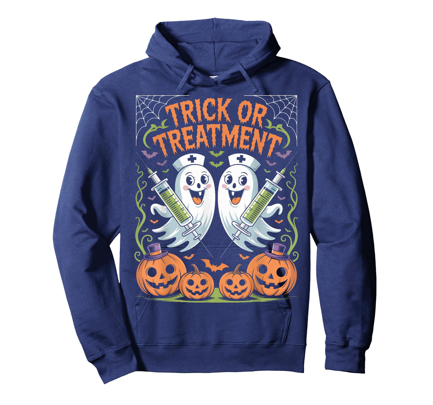 Trick Or Treatment Pumpkin Spider Nurse Halloween Fun T-Shirt