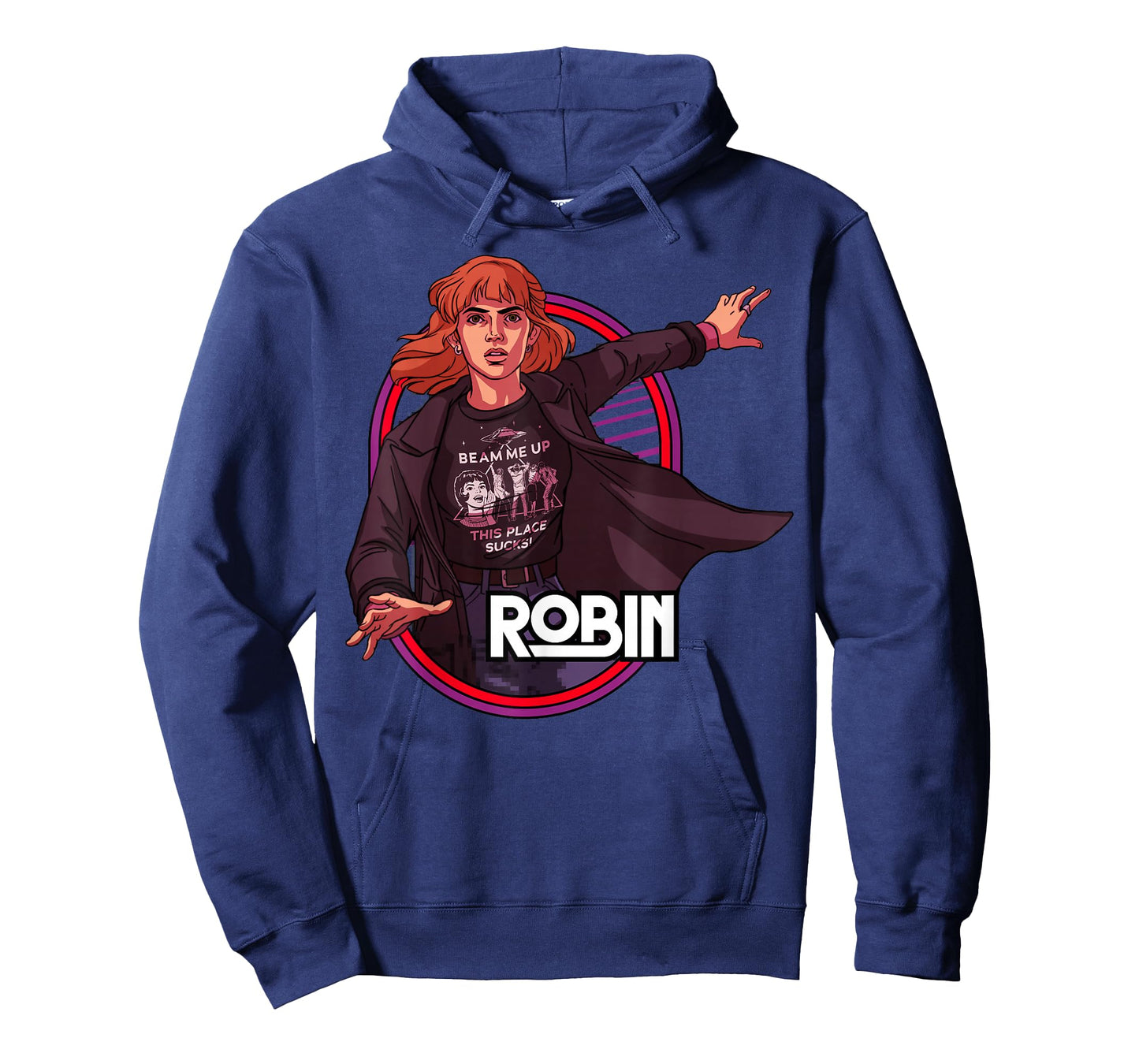 Stranger Things Robin Buckley Neon Frame Character Portrait T-Shirt