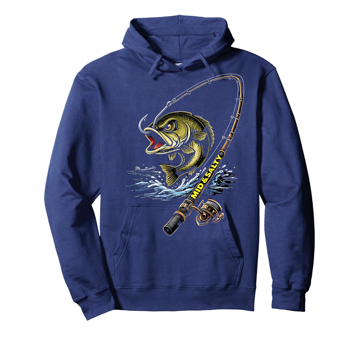 Mid & Salty Angry Bass Fishing Color T-Shirt