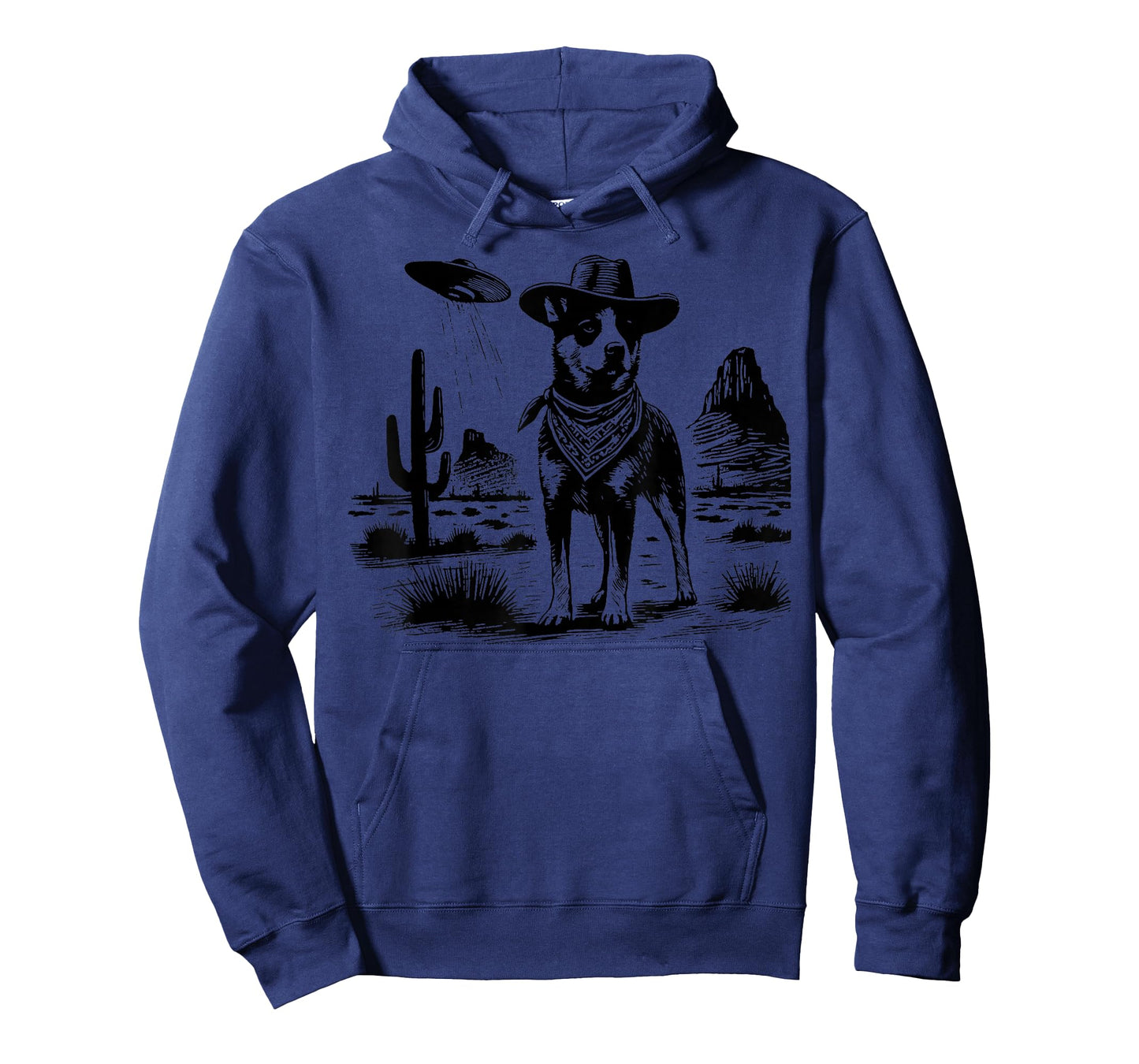 Vintage Heeler UFO Western Cowboy Australian Cattle Dog Mom T-Shirt