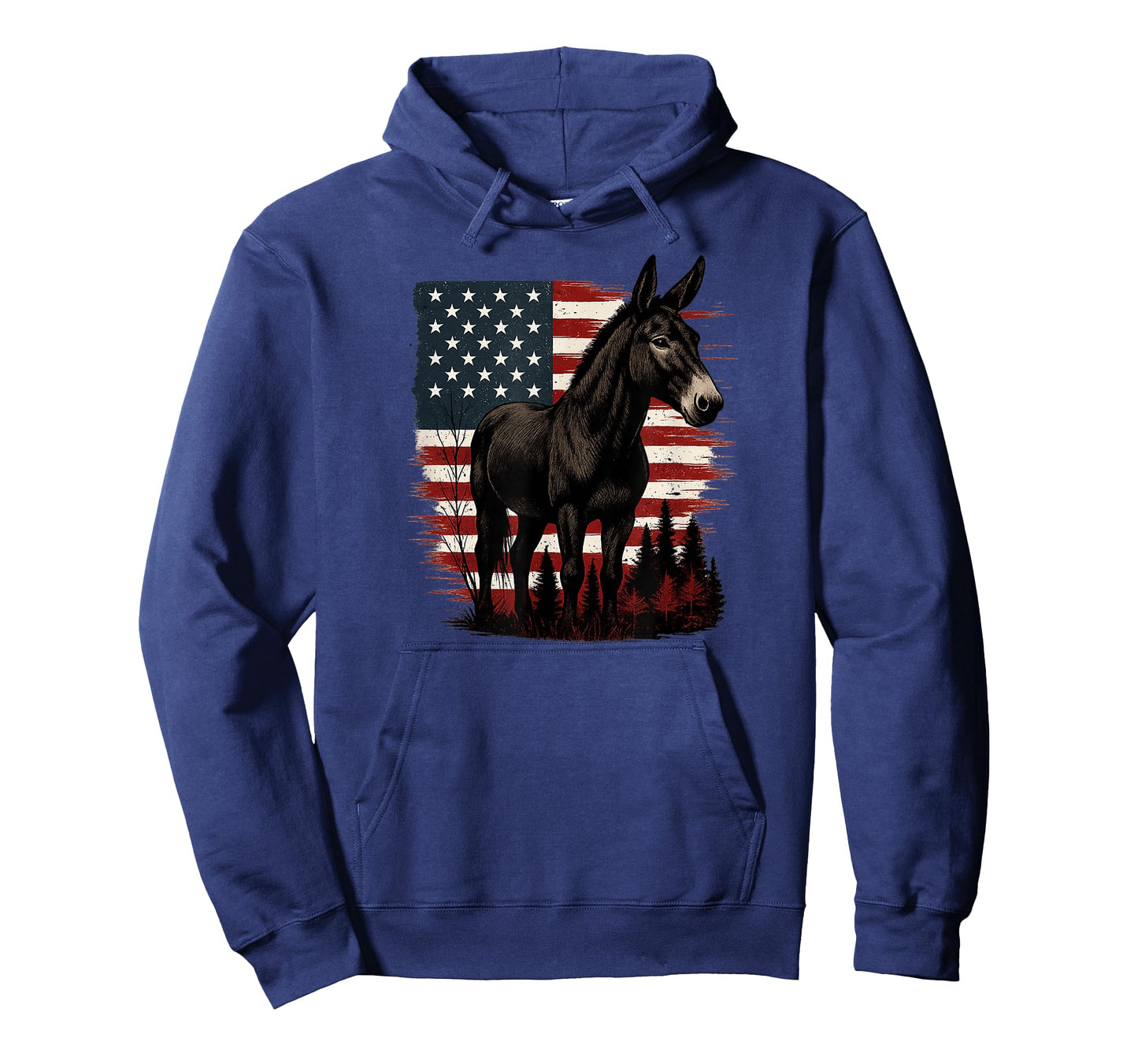 Patriotic Mule with American Flag T-Shirt