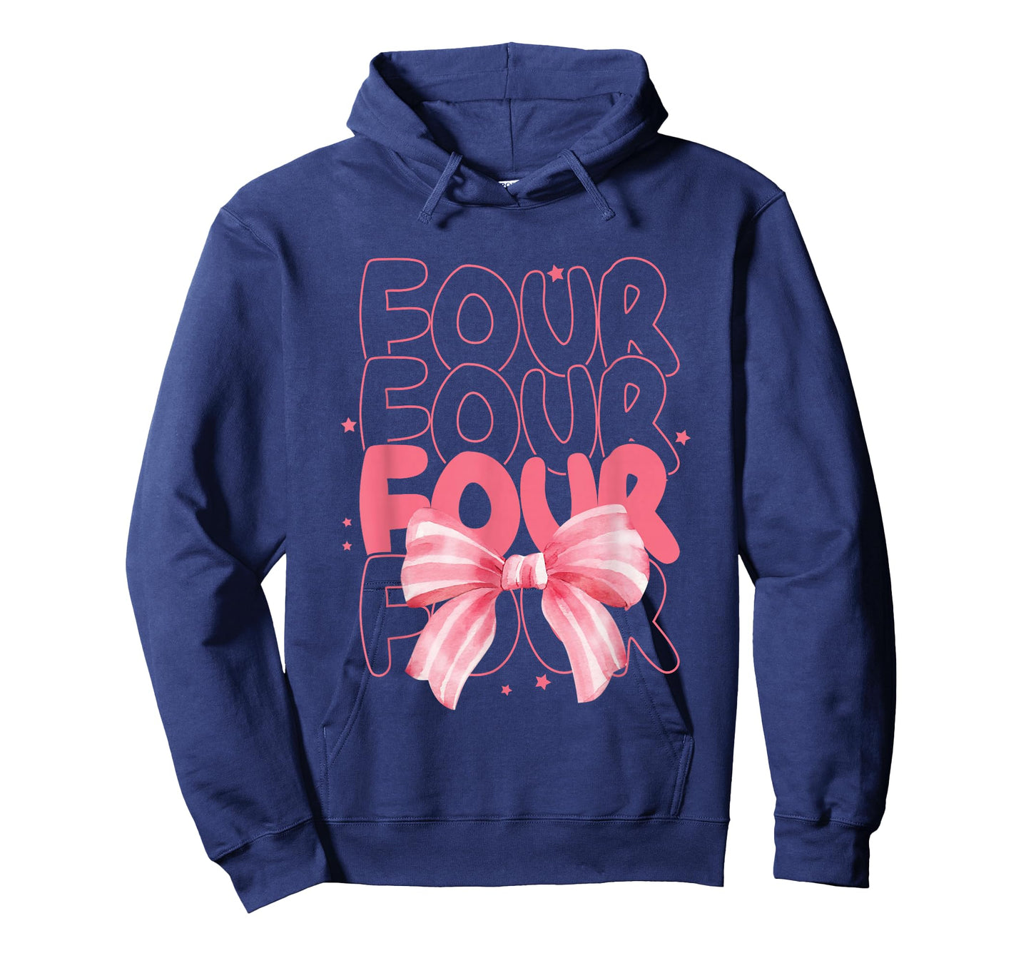 Four 4th Birthday Girls Coquette Bow 4 Years Old Fourth Bday T-Shirt