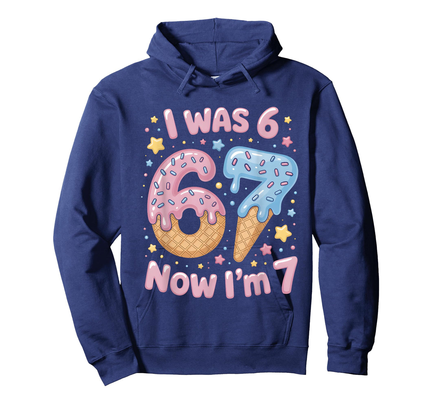 I was 6 Now I'm 7 Ice Cream 7th Birthday Celebration T-Shirt
