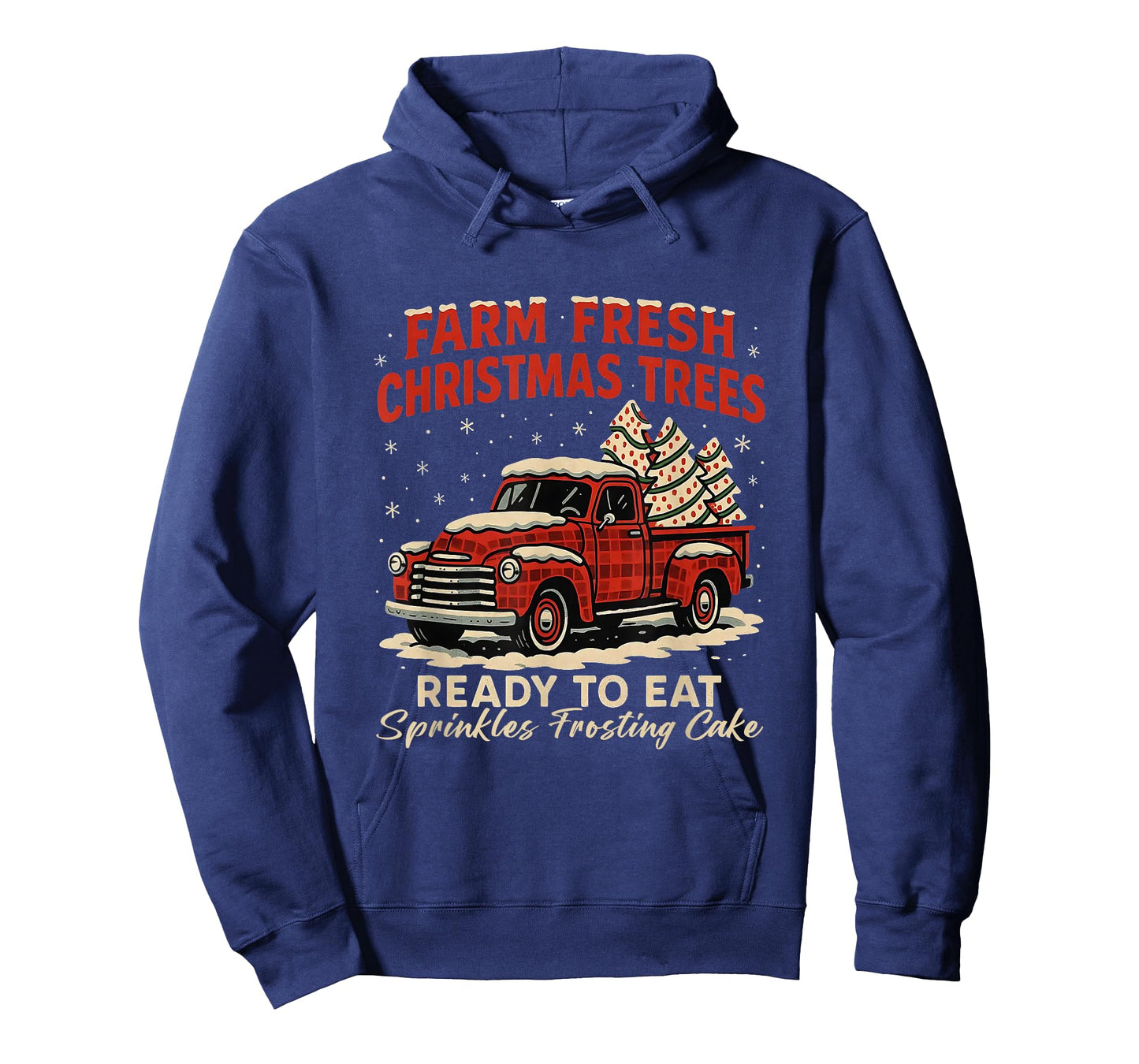 Retro Farm Fresh Debbie Christmas Cake Red Truck Holiday T-Shirt