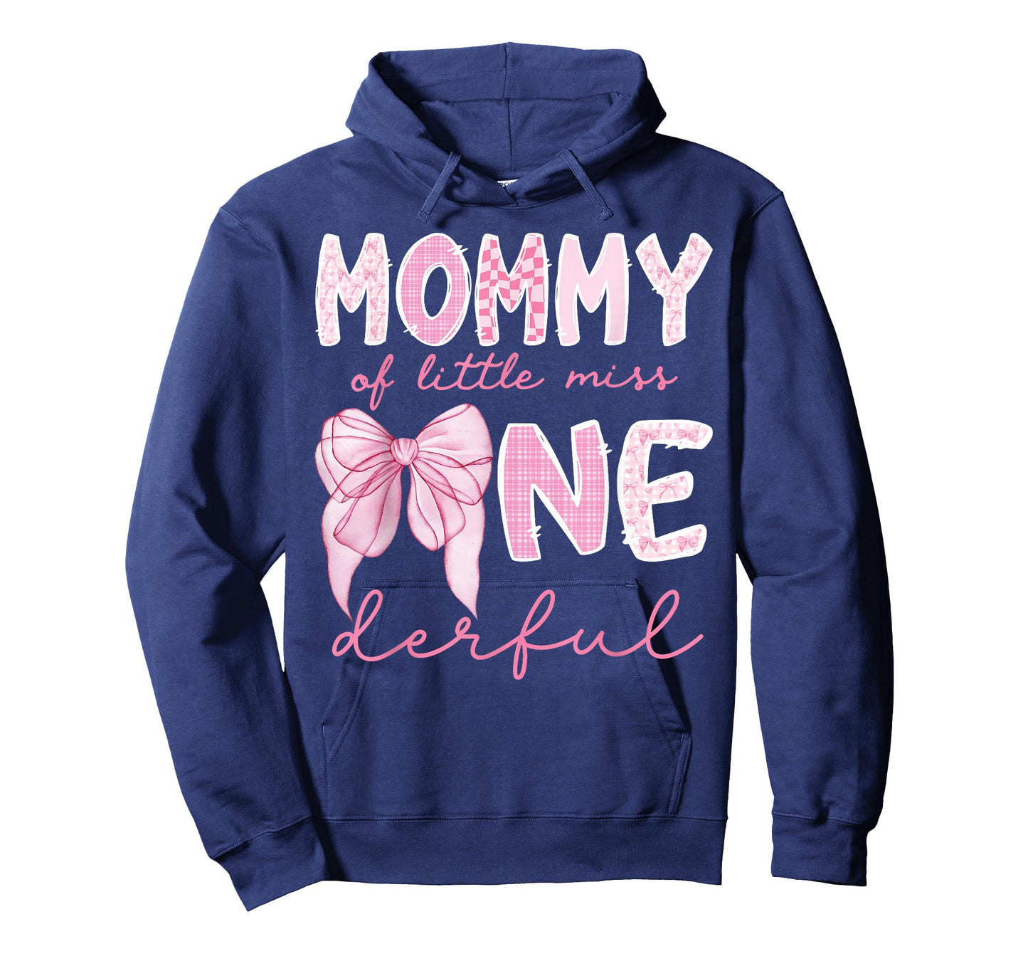Mommy of Little Miss Onederful First Birthday Girl Bow T-Shirt