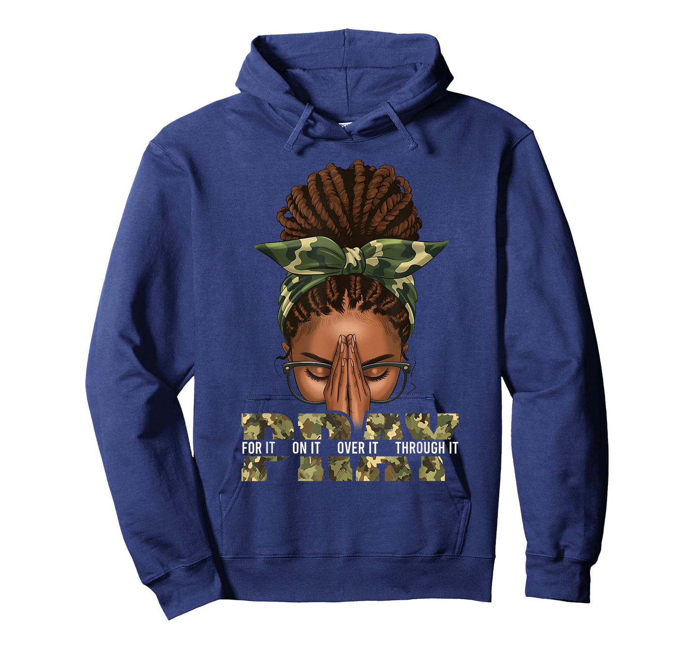 Pray On It Pray Over It Black Woman Afro Christian Sayings T-Shirt