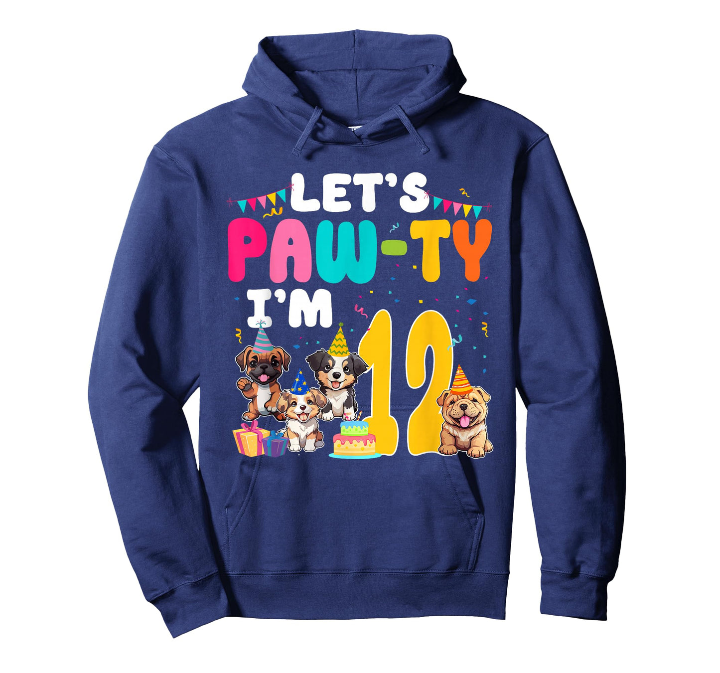 Let's Pawty I'm 12 Year Old Dog Lover 12th Birthday Party T-Shirt