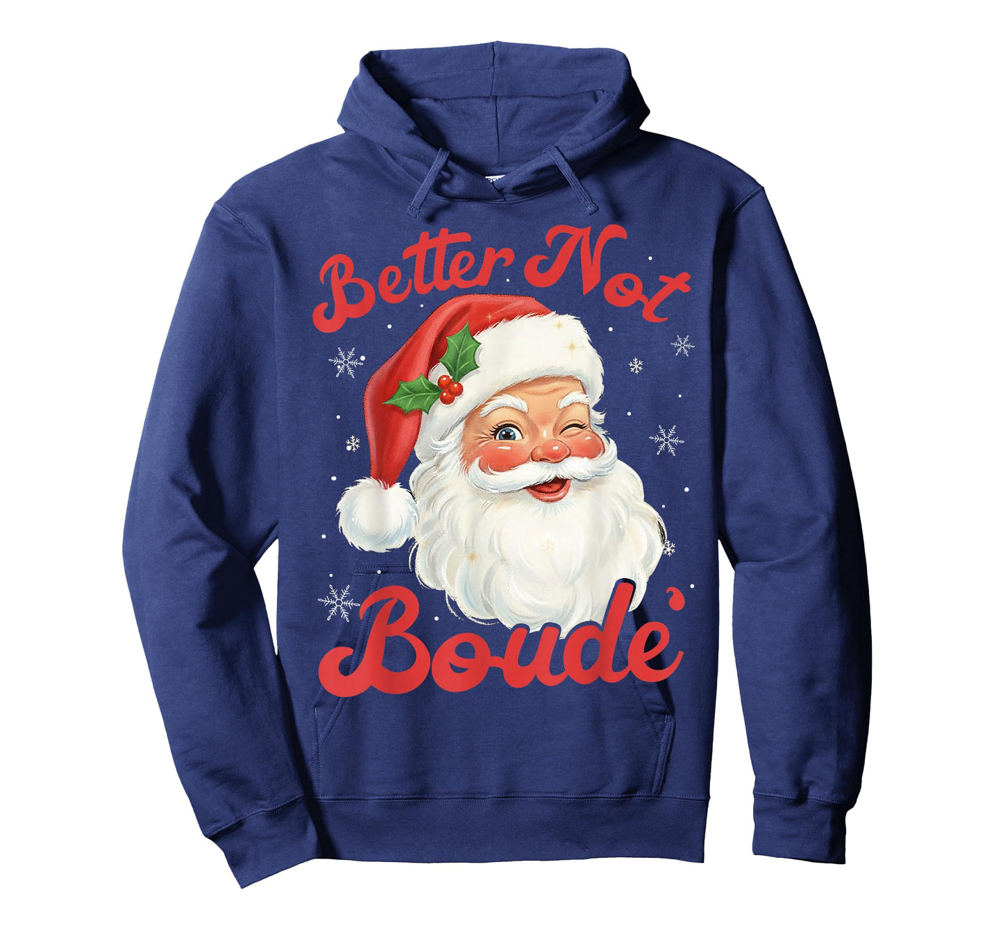 Funny Xmas Santa Claus Pun Better Not Boude Gift Distressed T-Shirt