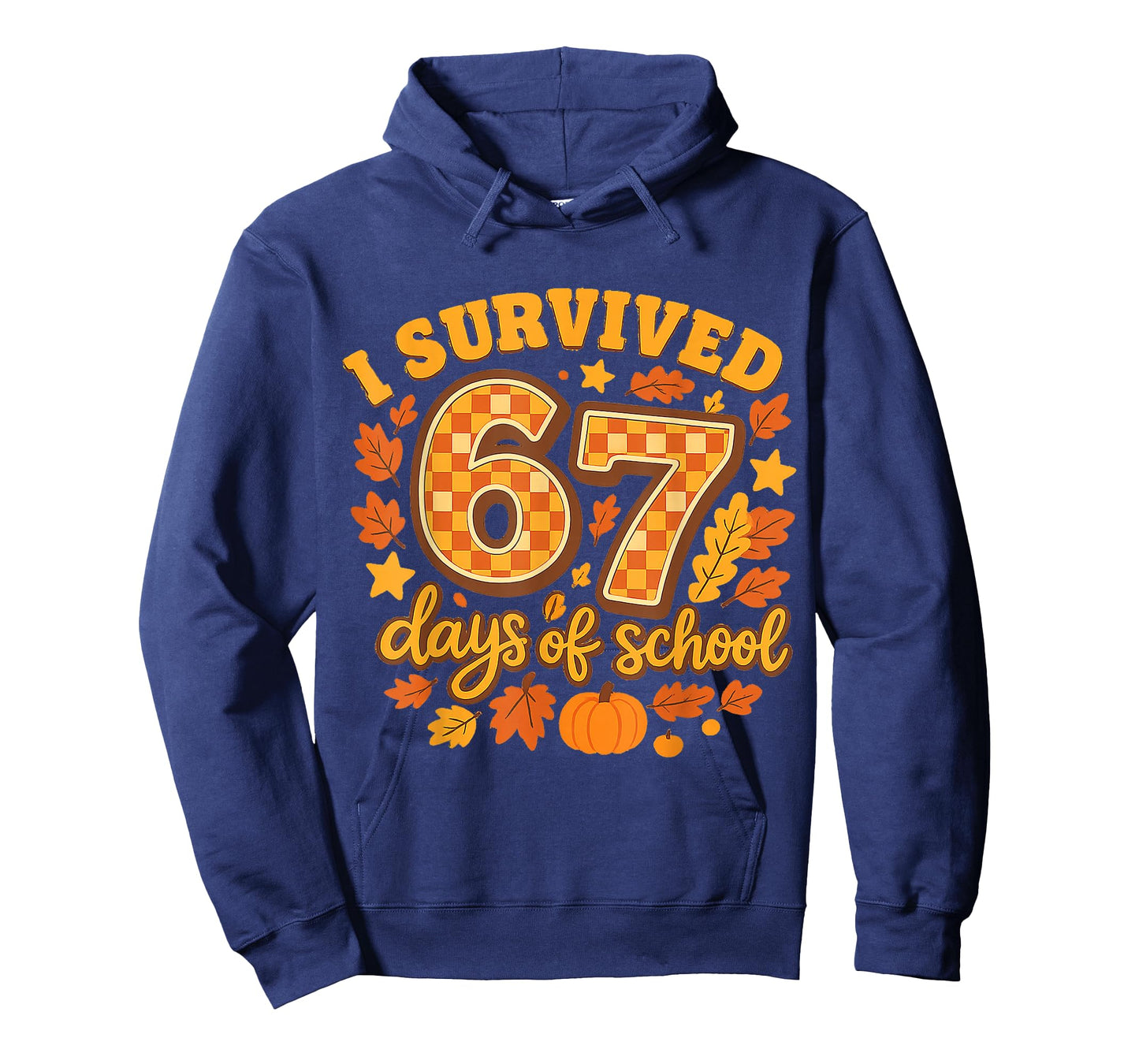 I Survived 67 Days of School Fall Leaves Cute Autumn Graphic T-Shirt