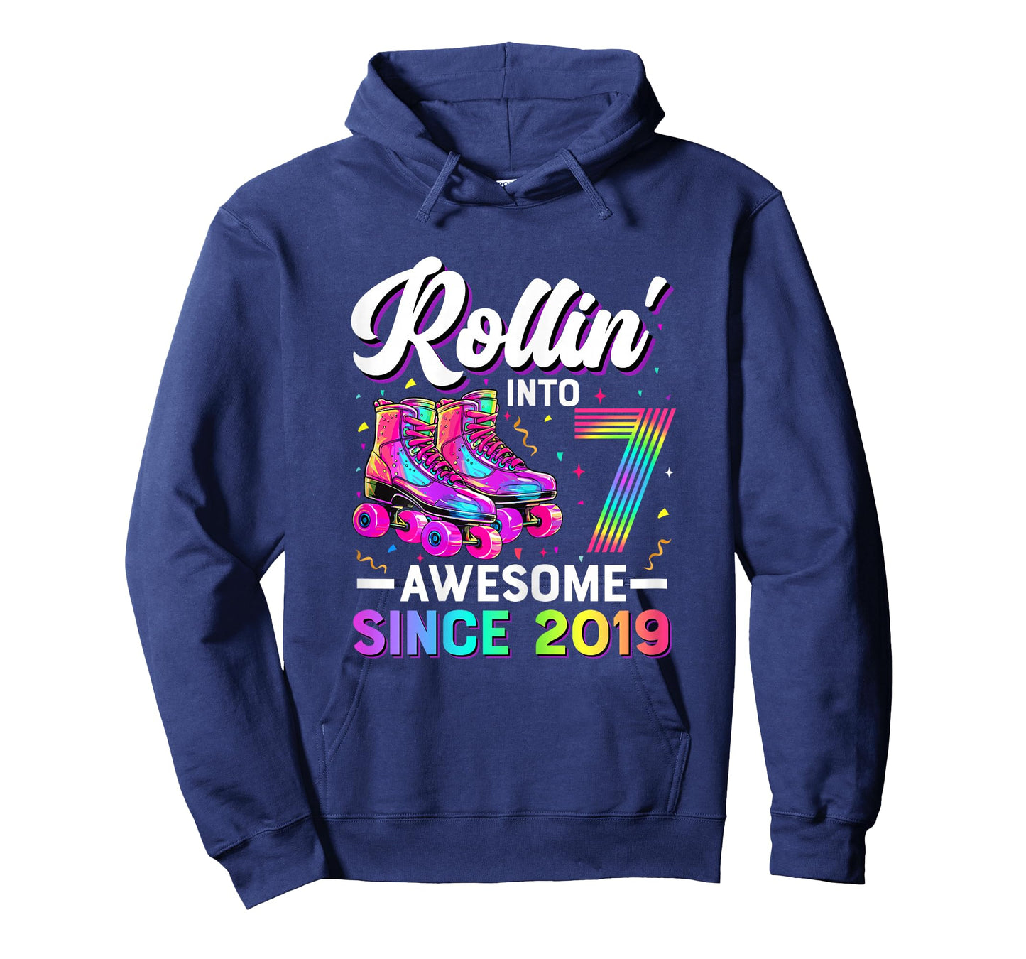 7th Birthday Shirt Girl 7 Year Old Roller Skate Skating T-Shirt