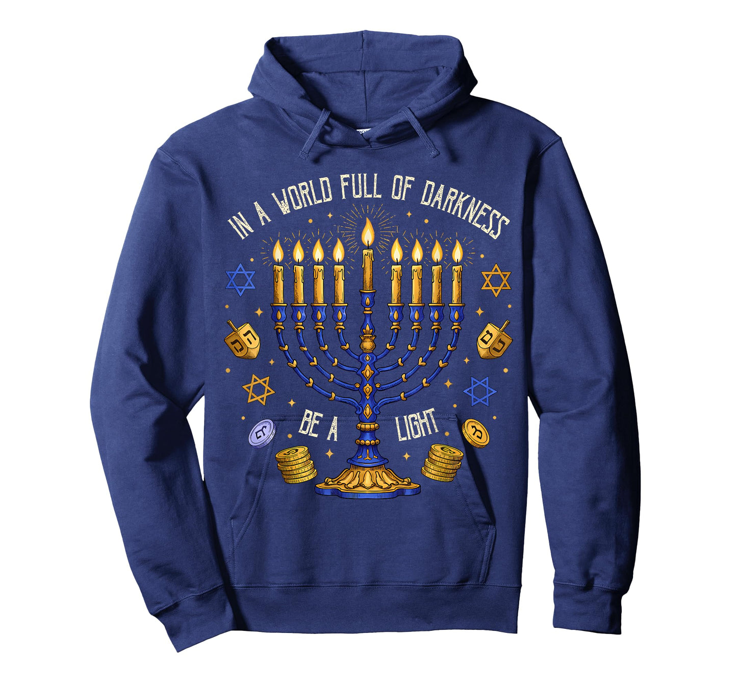 Retro Menorah Be A Light Happy Hanukkah Chanukah Christmas T-Shirt
