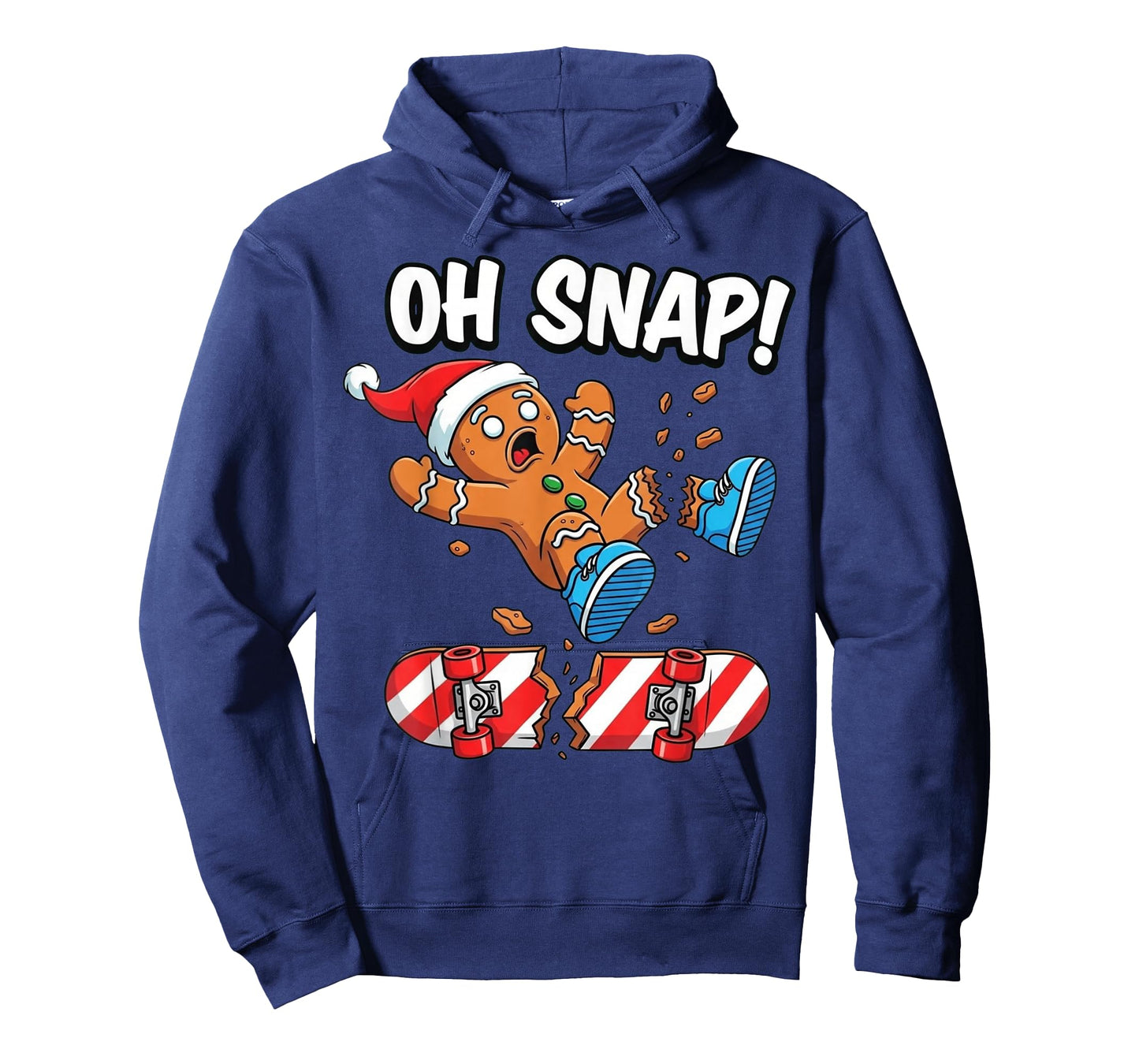 Funny Oh Snap Gingerbread Man Skateboard Christmas Pajama T-Shirt